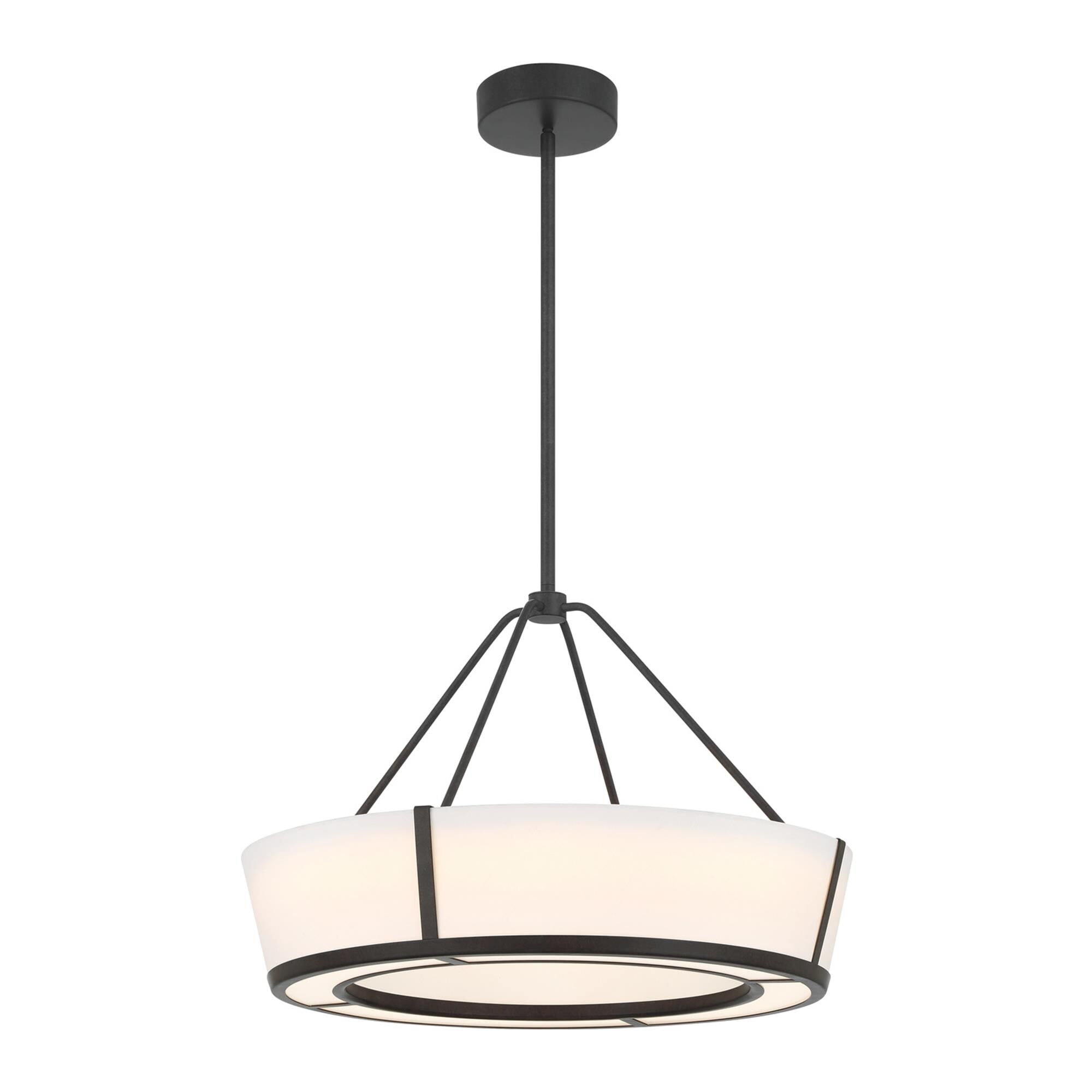Shown in Charcoal Bronze finish and Fabric glass and Fabric shade