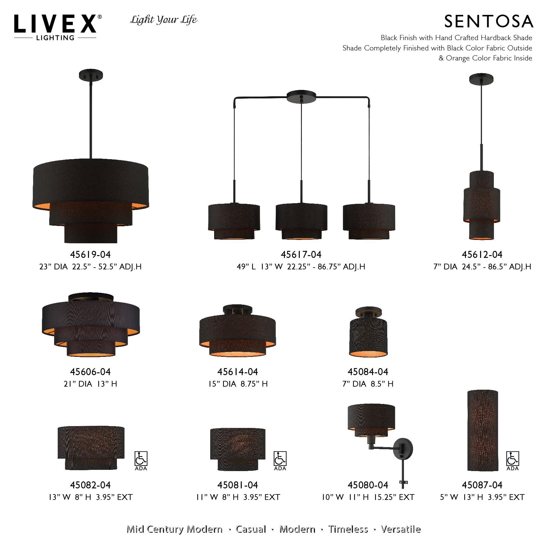 Sentosa 21 Inch Semi Flush Mount by Livex Lighting