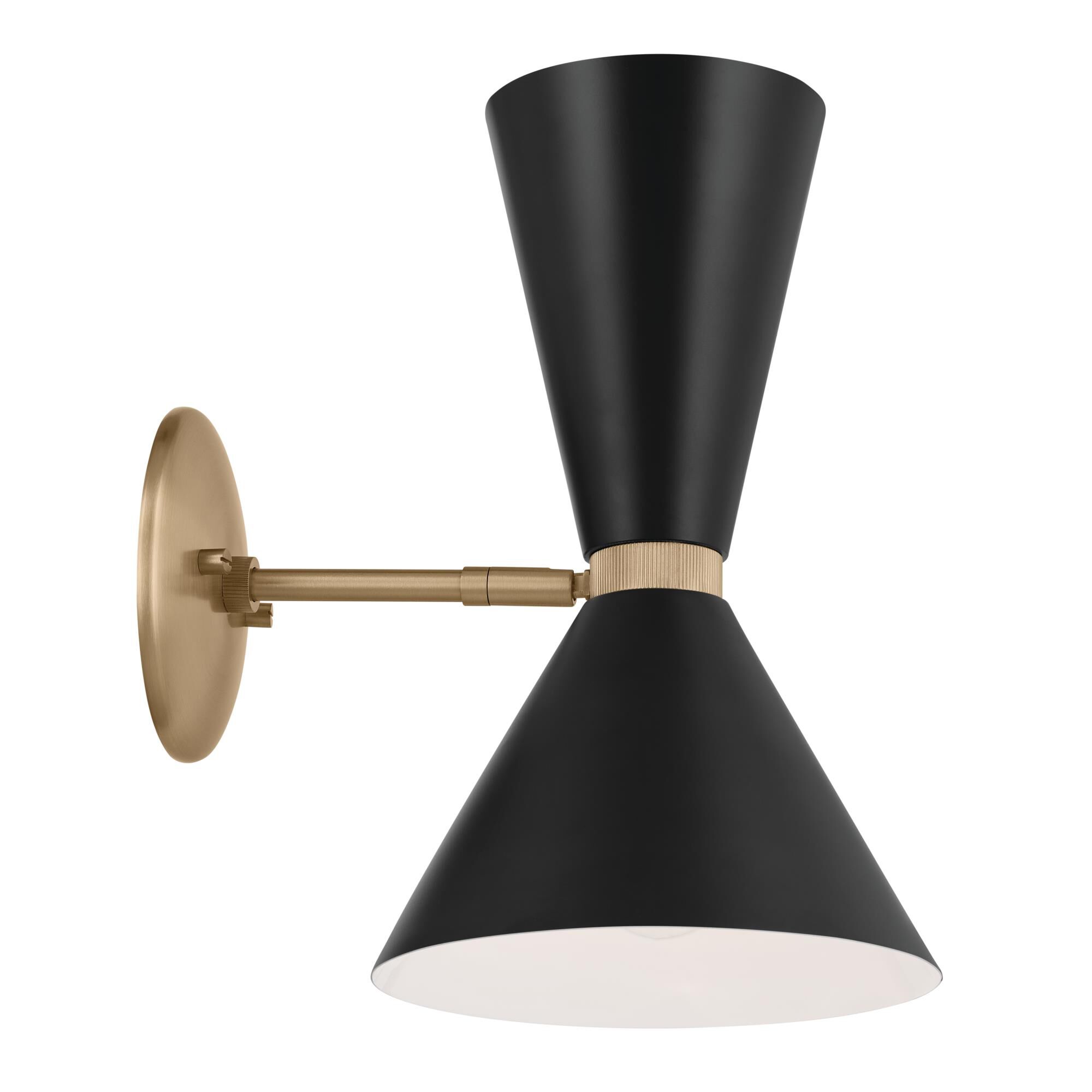 Shown in Champagne Bronze with Black finish and Metal and Cone shade