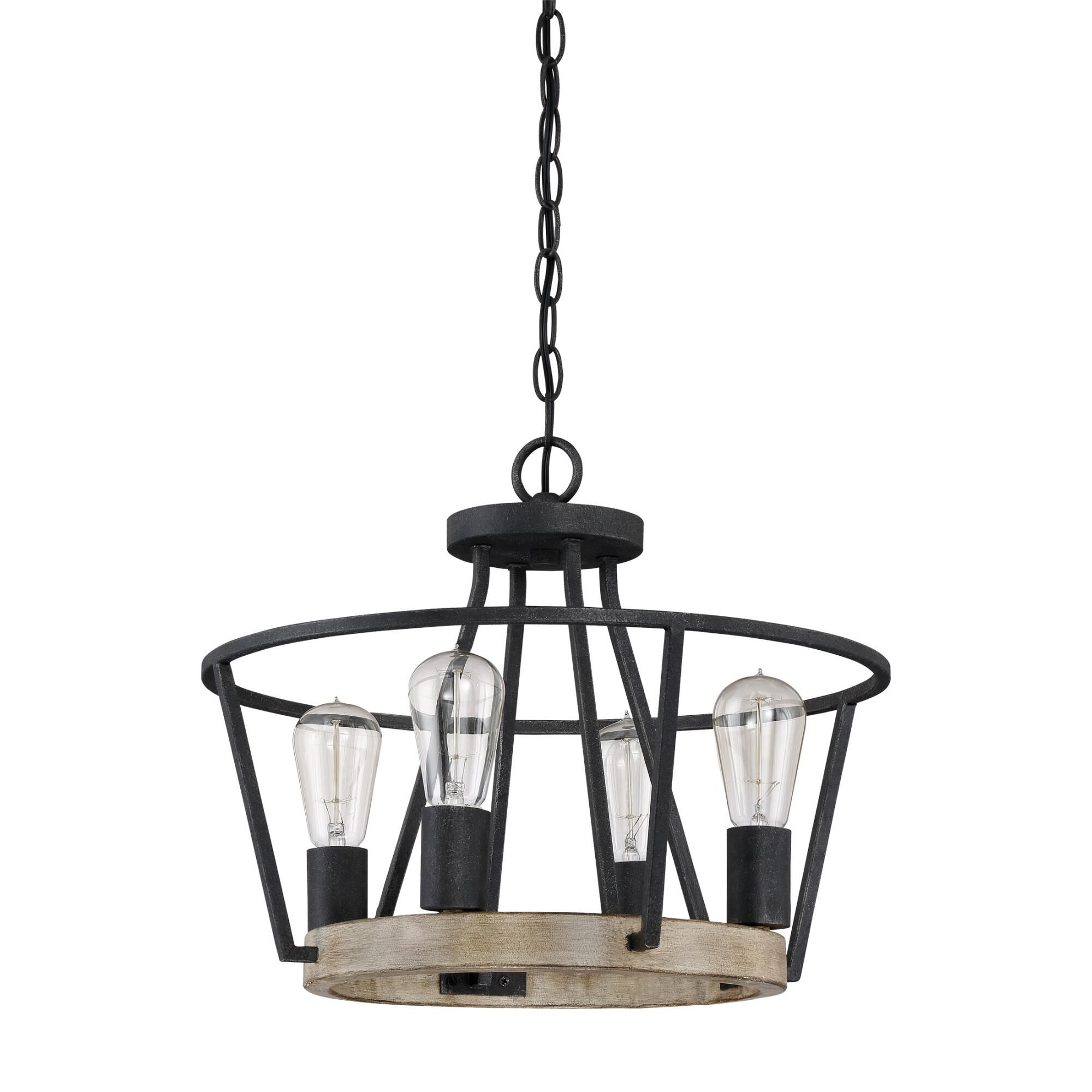 Brockton 17 Inch 4 Light Semi Flush Mount by Quoizel
