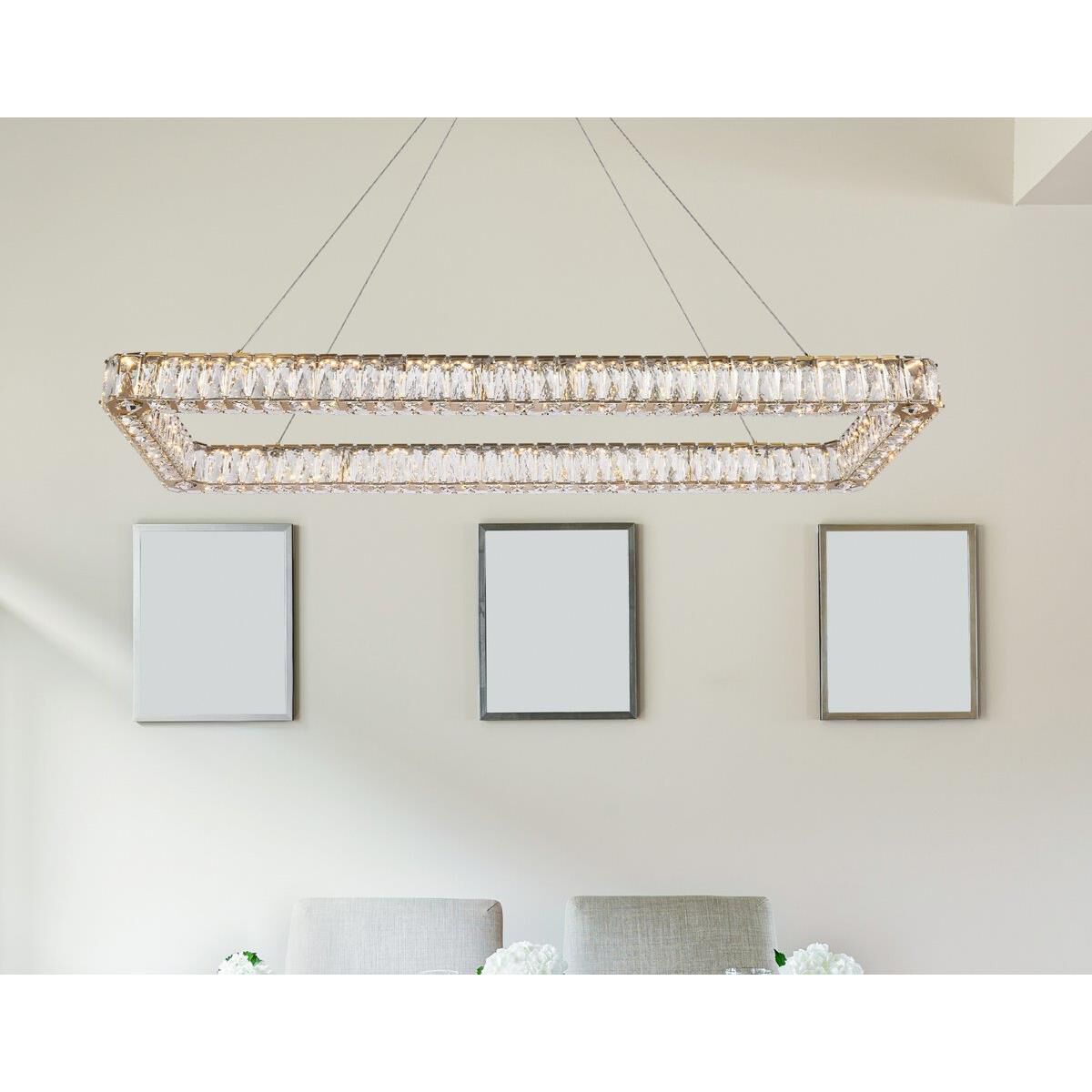 Elegant Lighting Monroe 50 Inch LED Linear Suspension Light