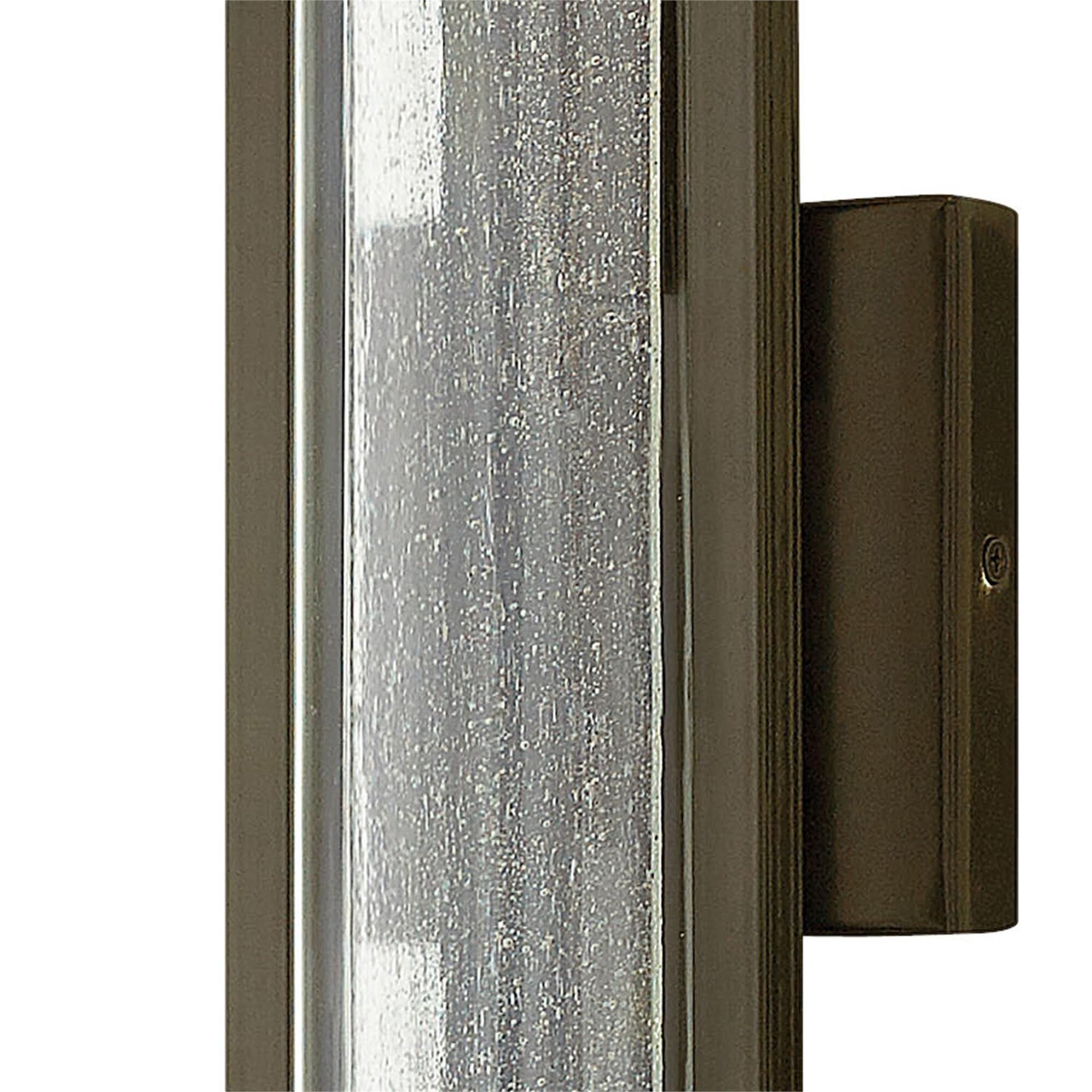 Shown in Bronze finish and Clear Acrylic Outside Cylinder & Seedy  Inside Panel glass