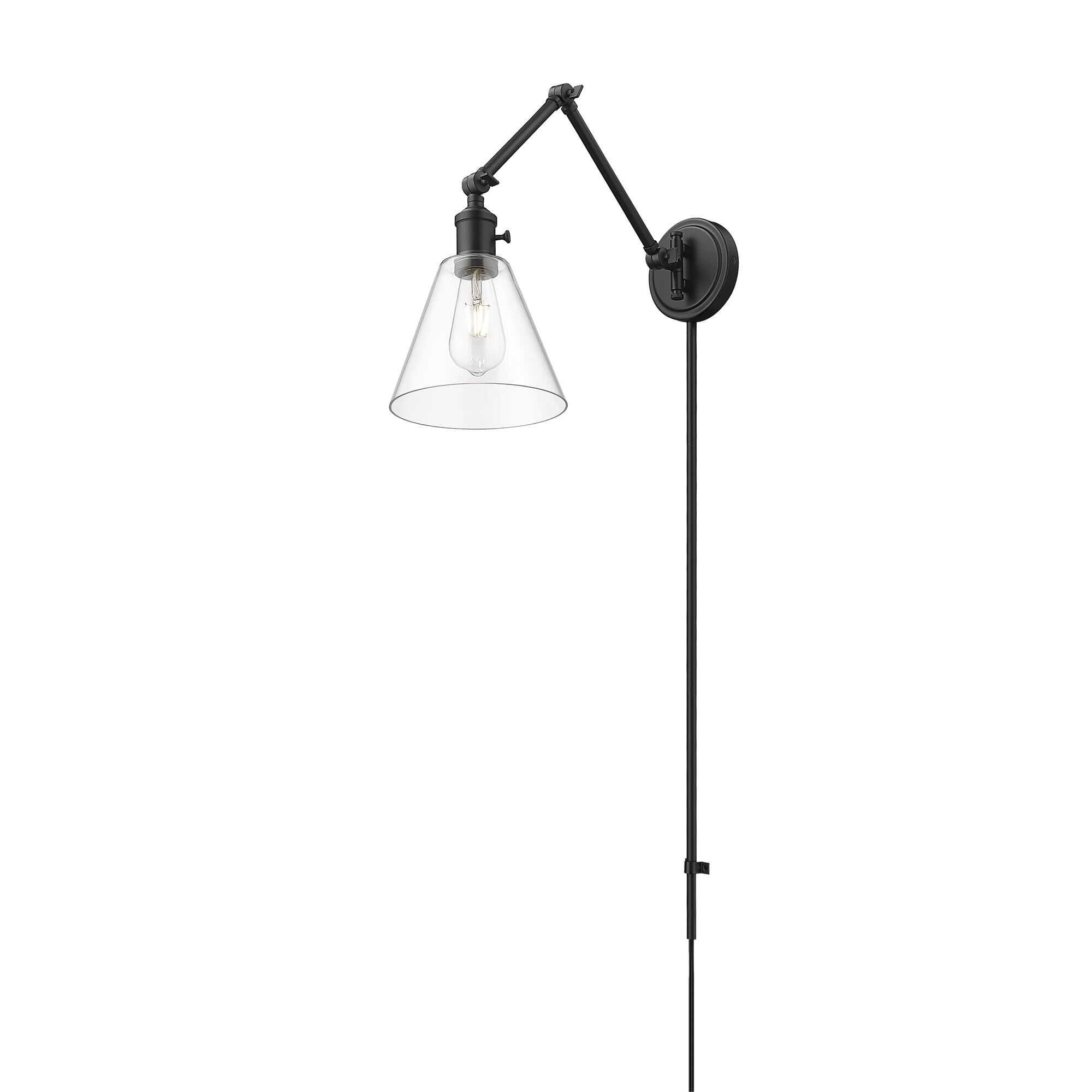 Shown in Matte Black finish and Matte Black glass and Matte Black shade