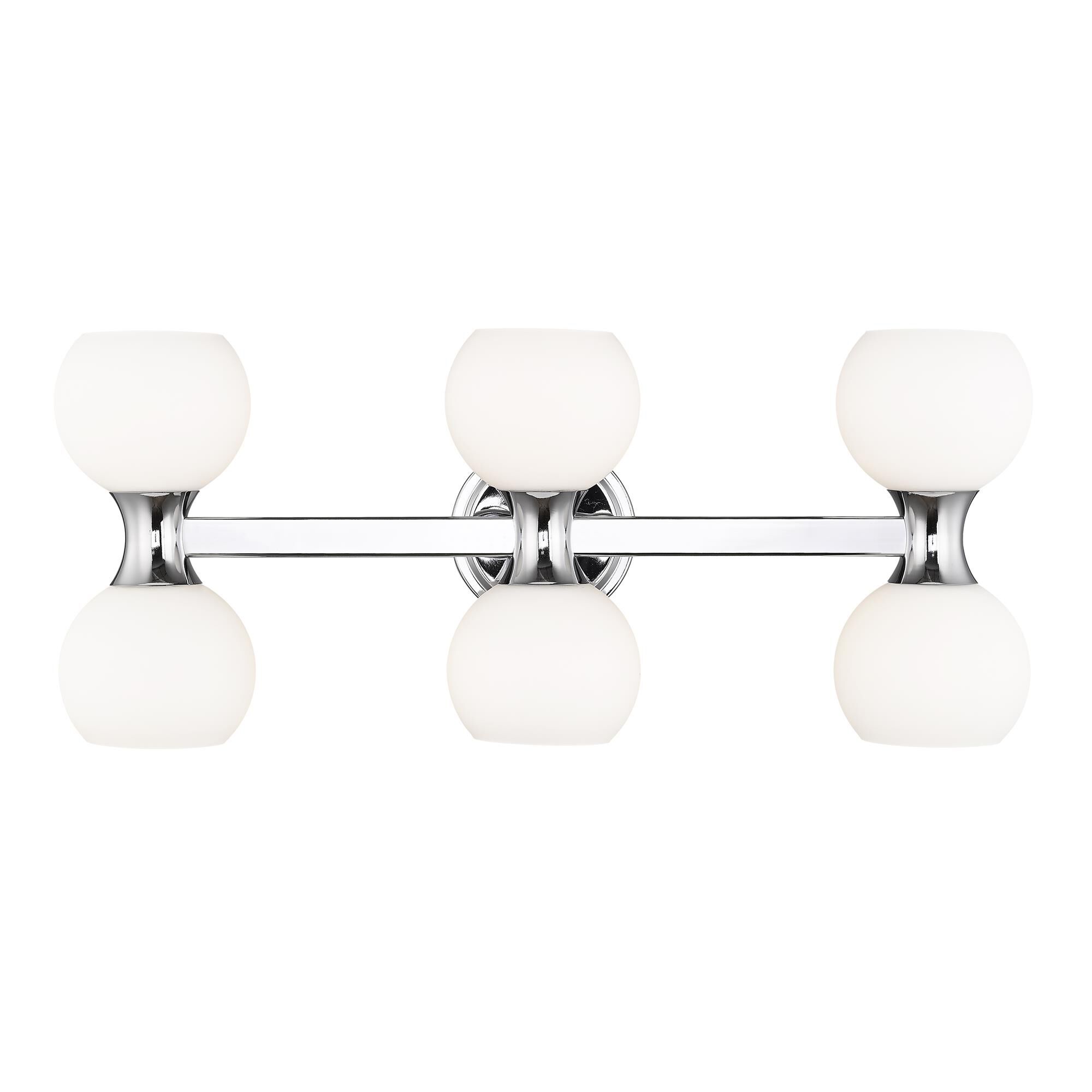 Shown in Brushed Nickel finish and Matte Opal glass