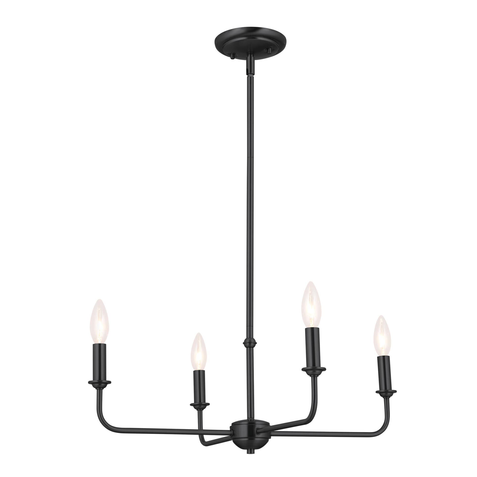Shown in Black finish and Fabric and Bell shade