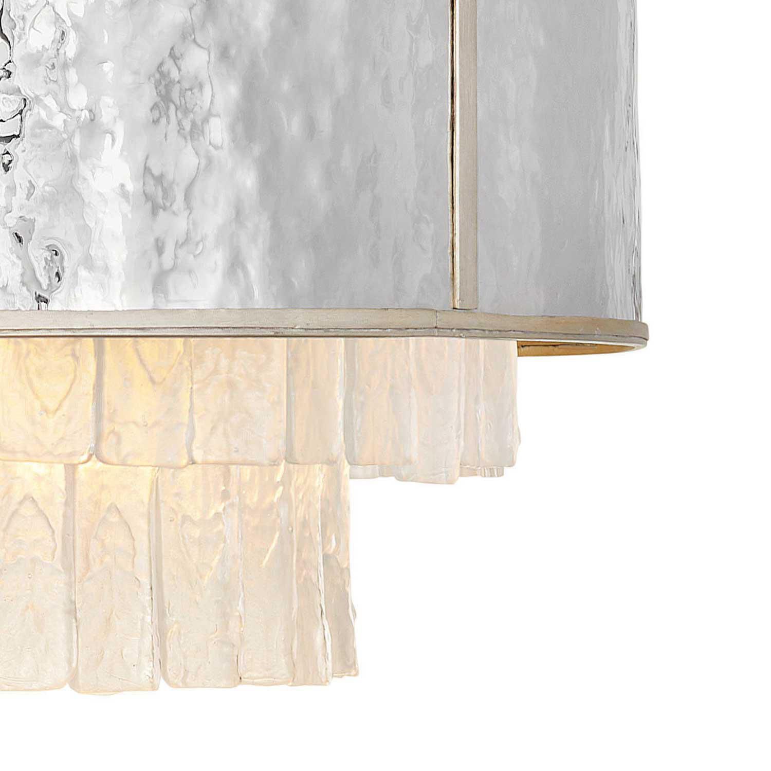 Shown in Champagne Gold finish and Hammered Stainless Steel shade