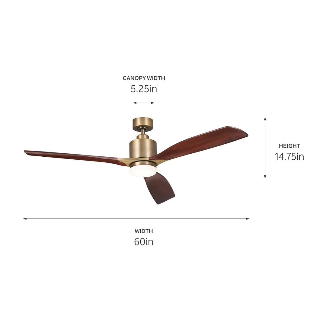 Ridley II 60 Inch Ceiling Fan with Light Kit by Kichler Lighting