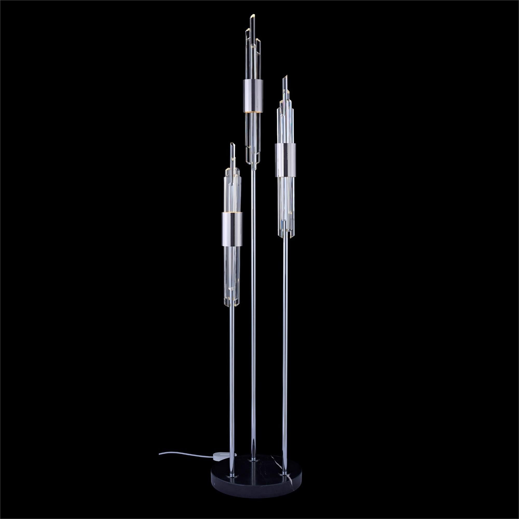 Shown in Polished Chrome finish and Clear Firenze crystal and 0 shade