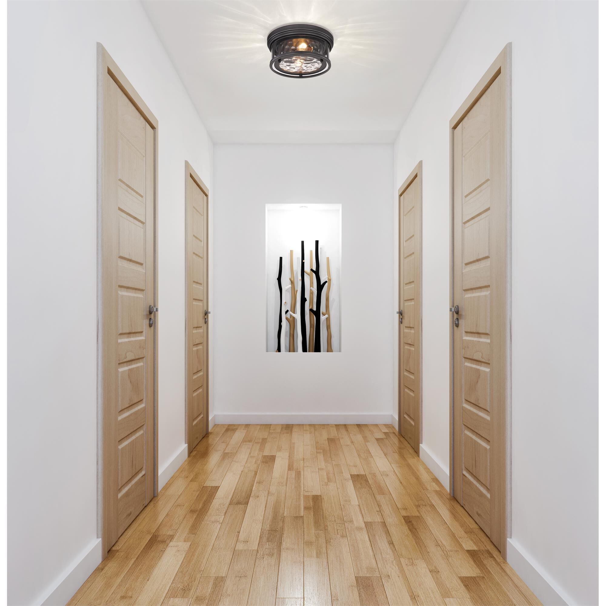 Shown in Bronze finish and Inner Clear Water and Outer Clear glass and No Shade shade