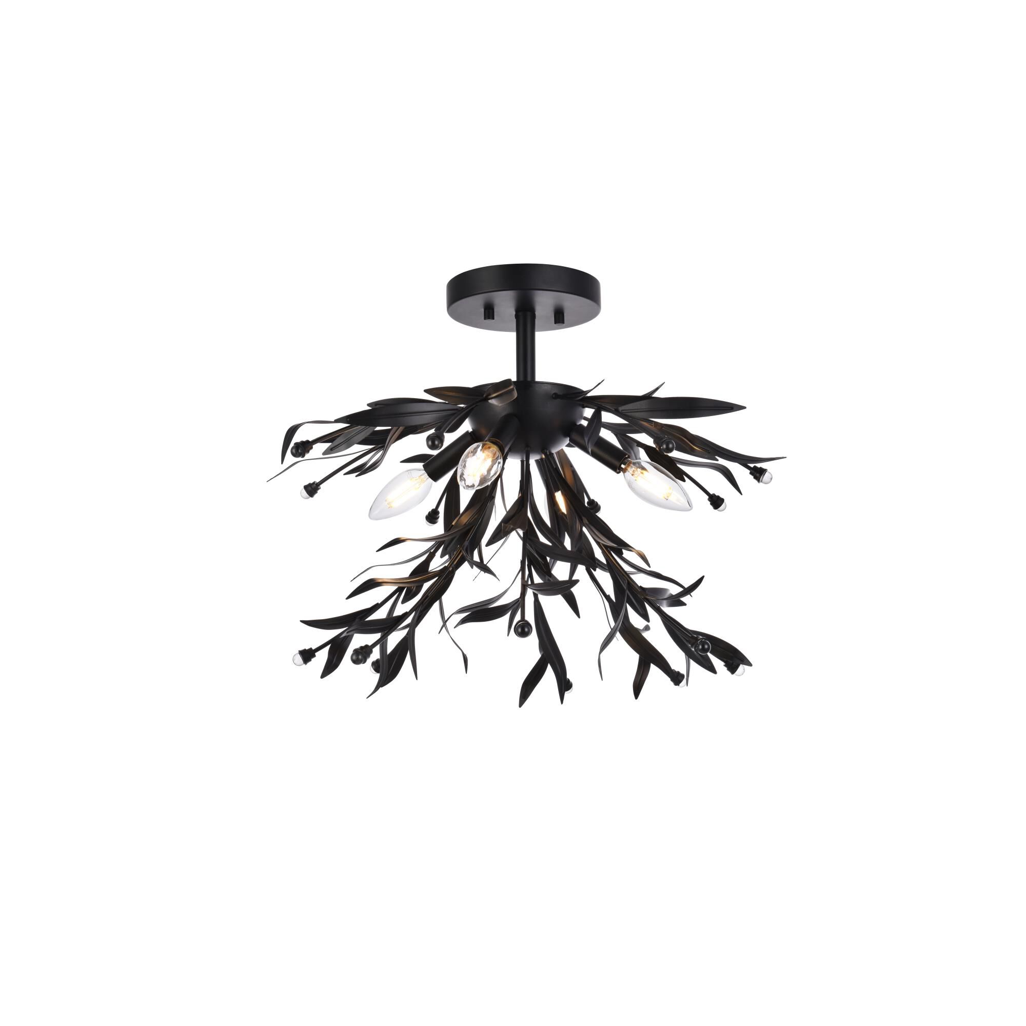 Priscilla 18 Inch 4 Light Semi Flush Mount by Elegant Lighting