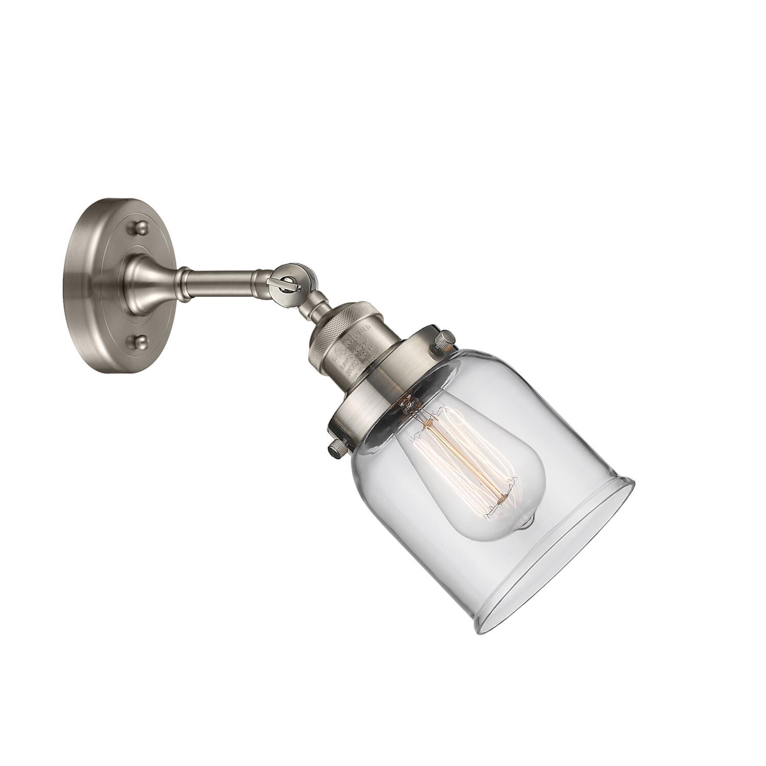 Shown in Brushed Satin Nickel finish and Clear glass and None accent