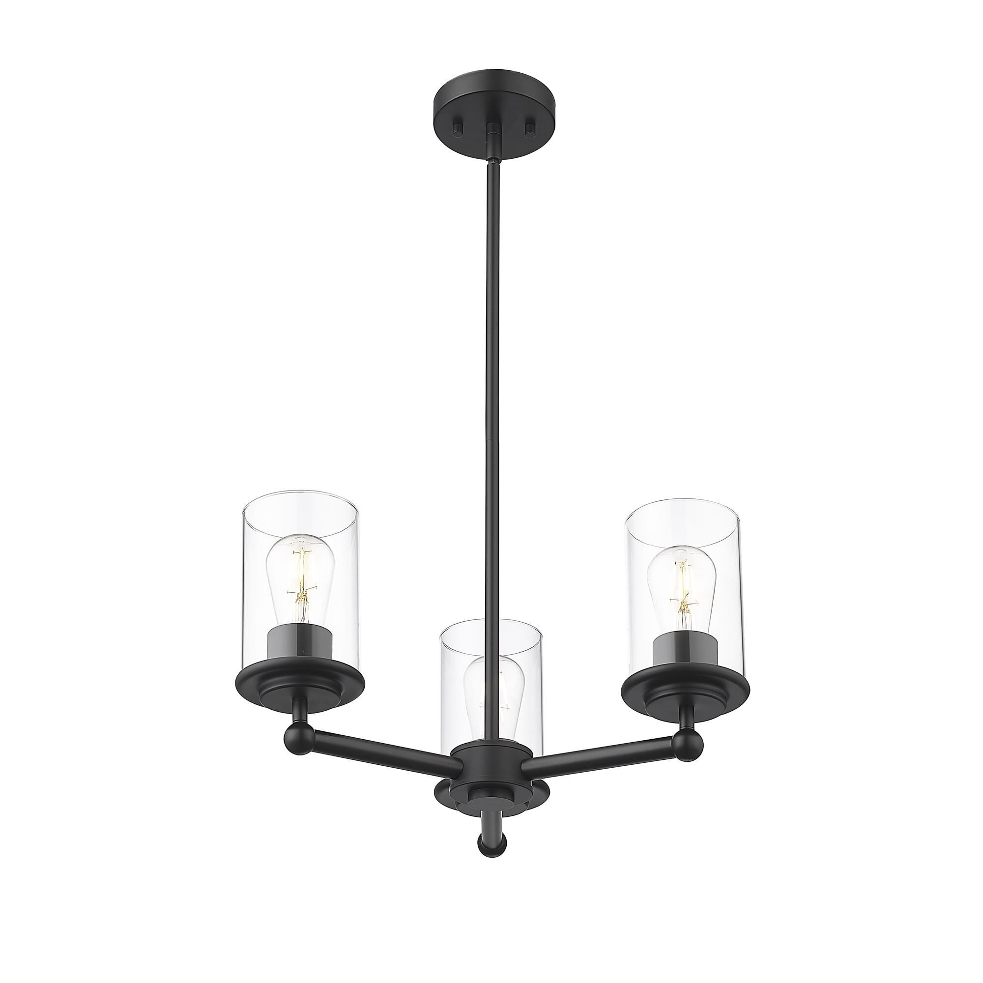 Shown in Matte Black finish and Clear glass