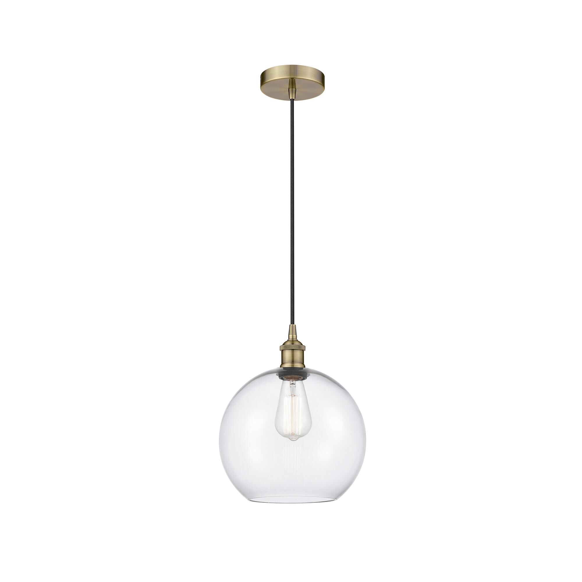 Shown in Antique Brass finish and Clear Large Athens glass