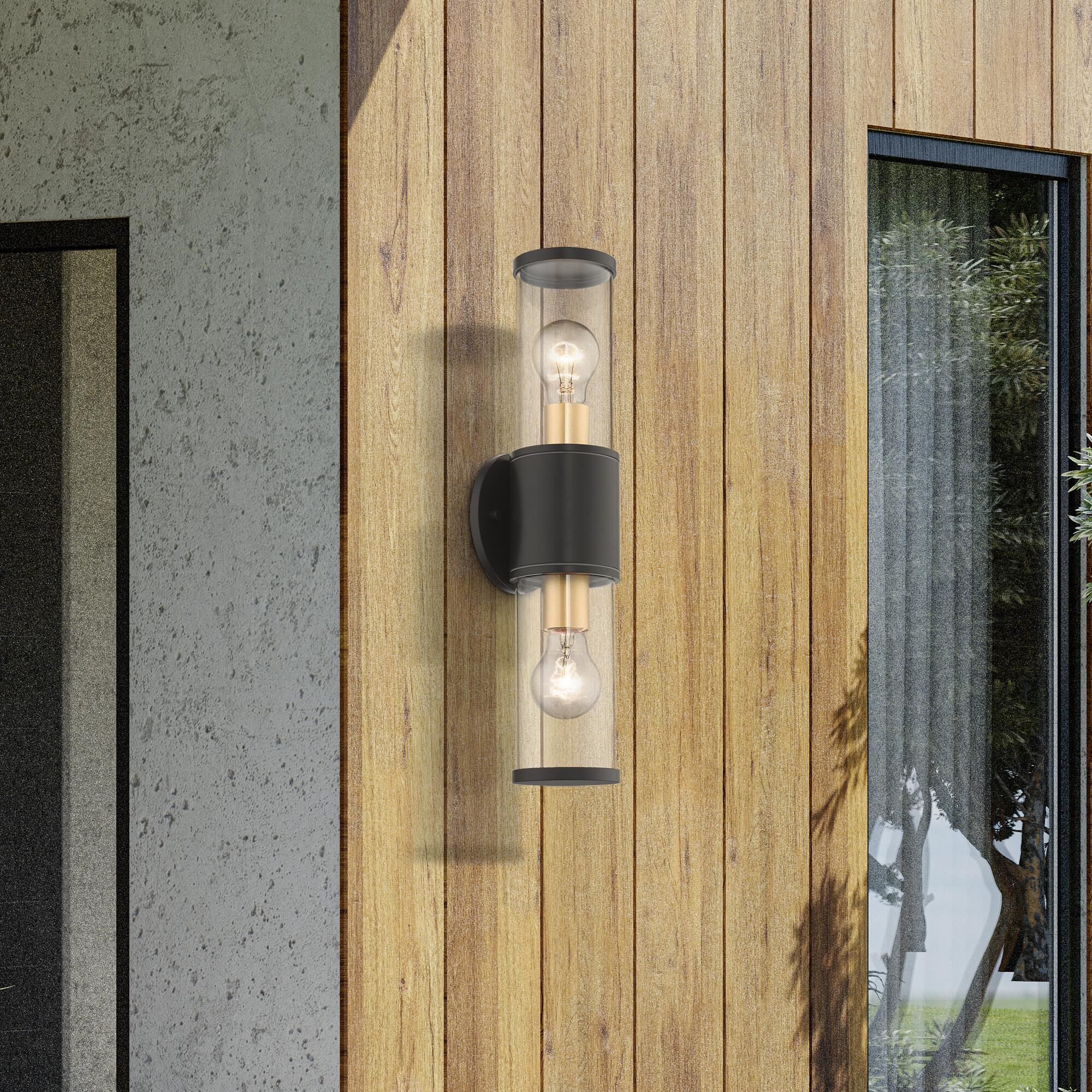 Shown in Bronze With Antique Gold Accents finish and Clear glass