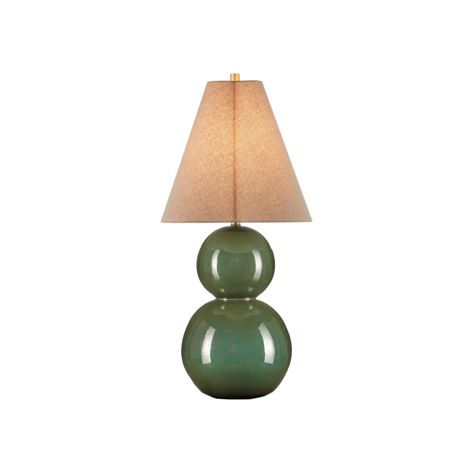 Shown in Green finish and Natural Linen shade