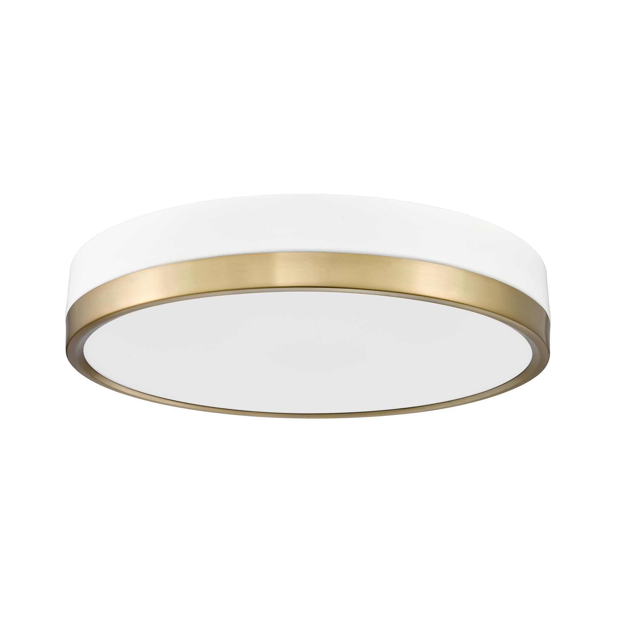 Shown in Matte White and Modern Gold finish and Frosted glass