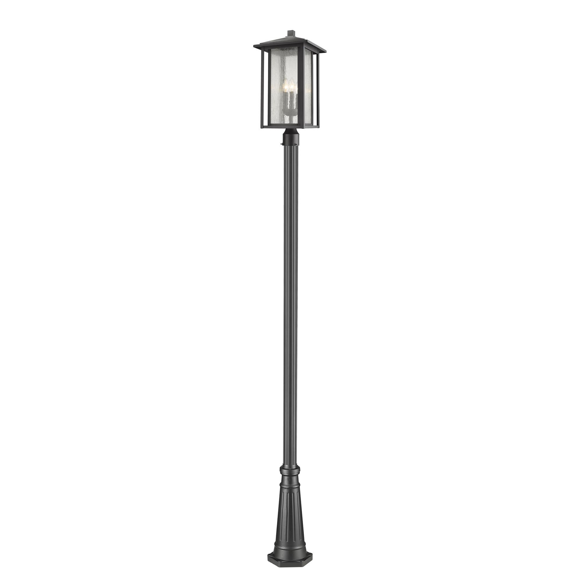 Shown in Black finish and Glass shade