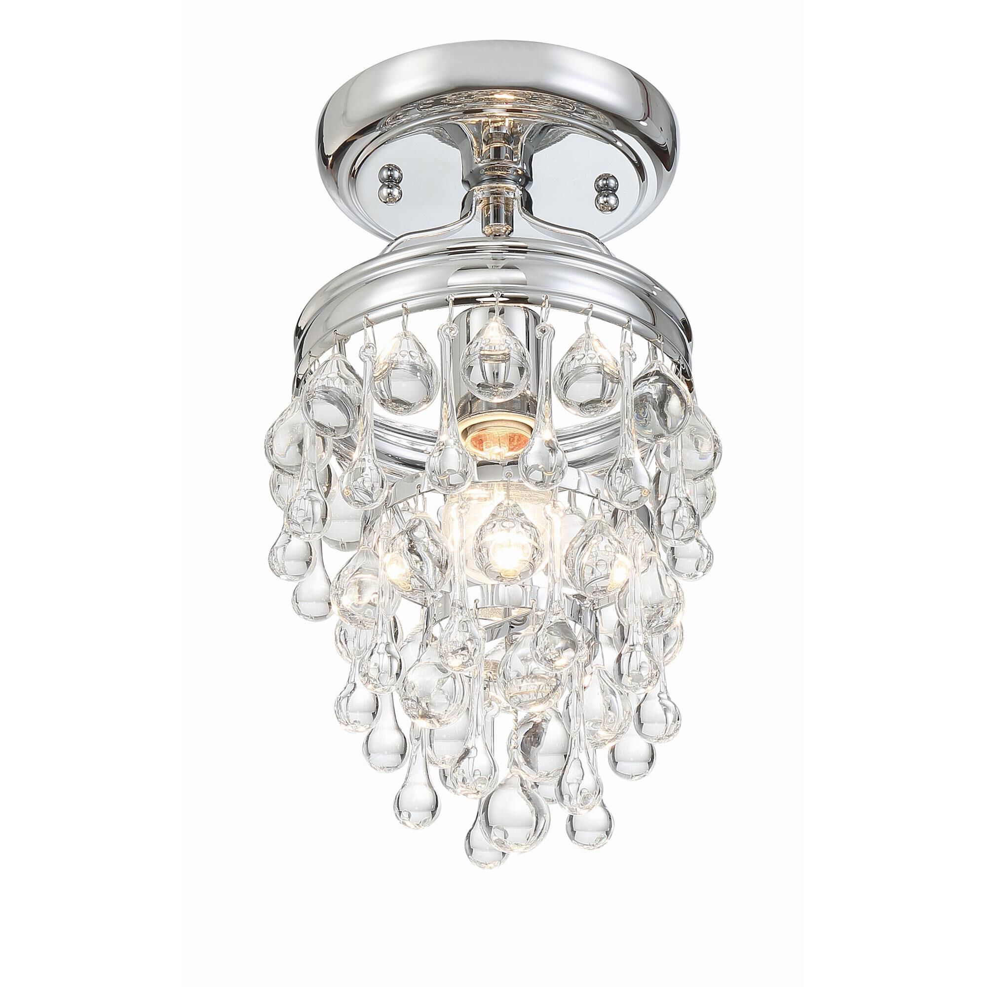 Shown in Polished Chrome finish and Clear Glass Drops crystal