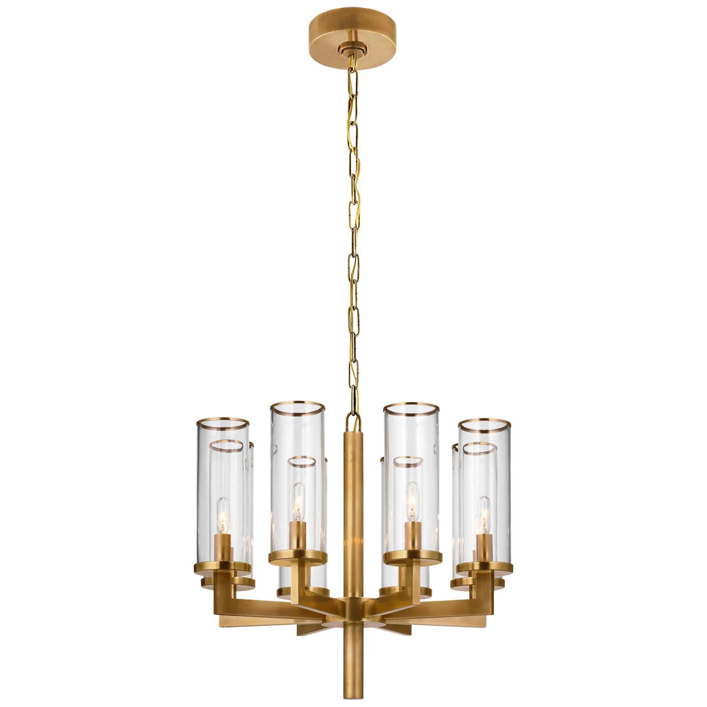 Shown in Antique-Burnished Brass finish and Clear glass