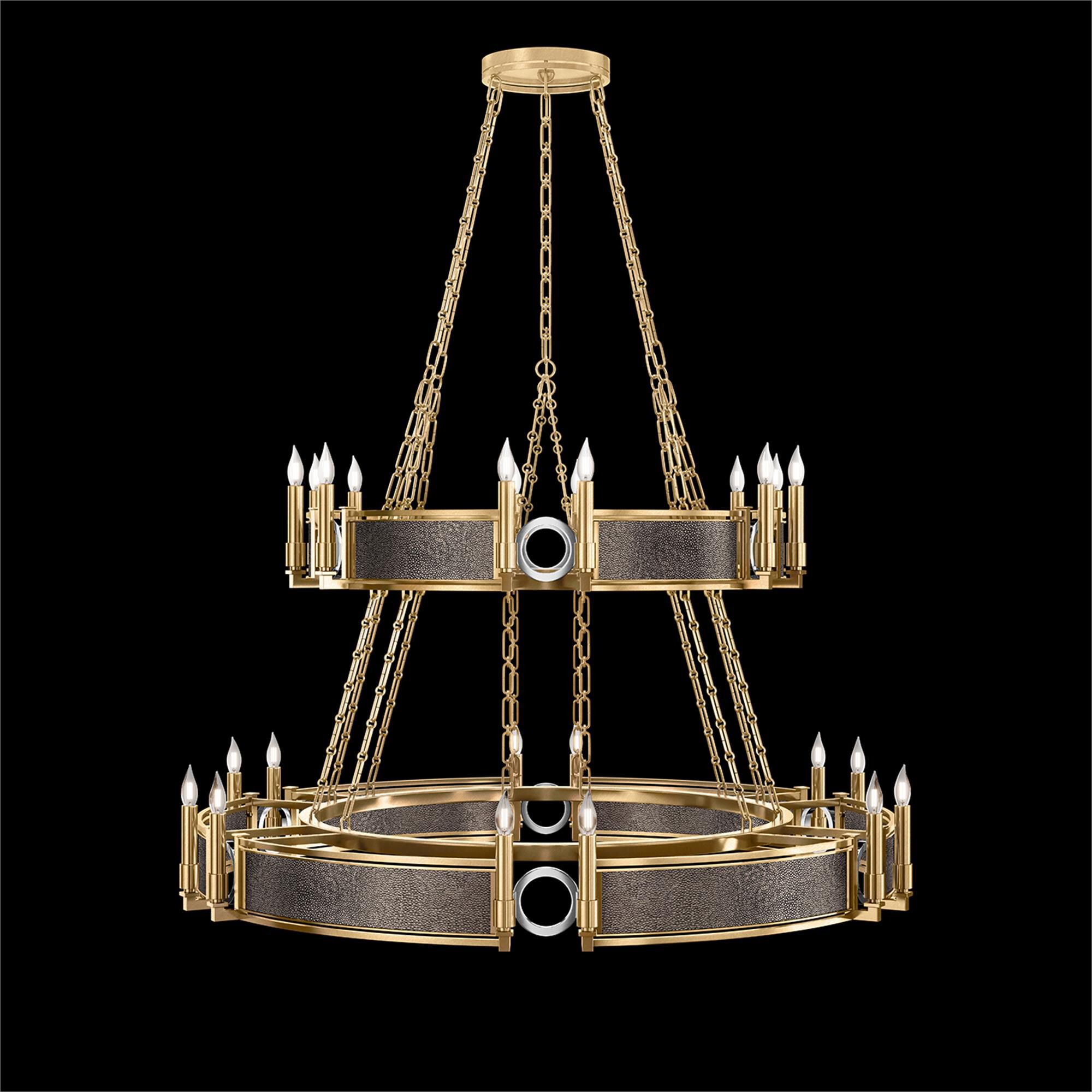 Shown in Gold Leaf and Nickel  finish and Pebble accent