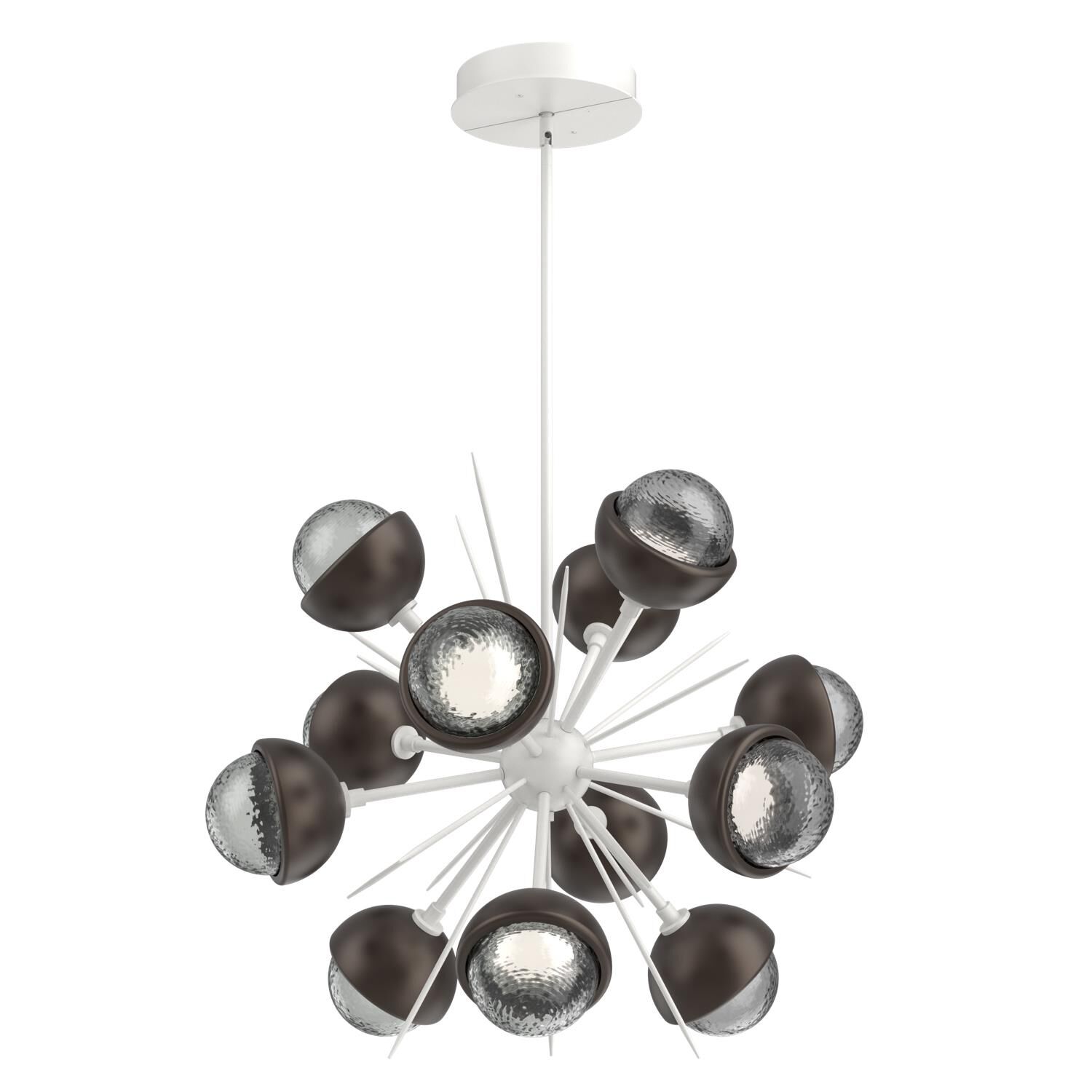 Shown in Salt White finish and Smoke glass and Flat Bronze accent