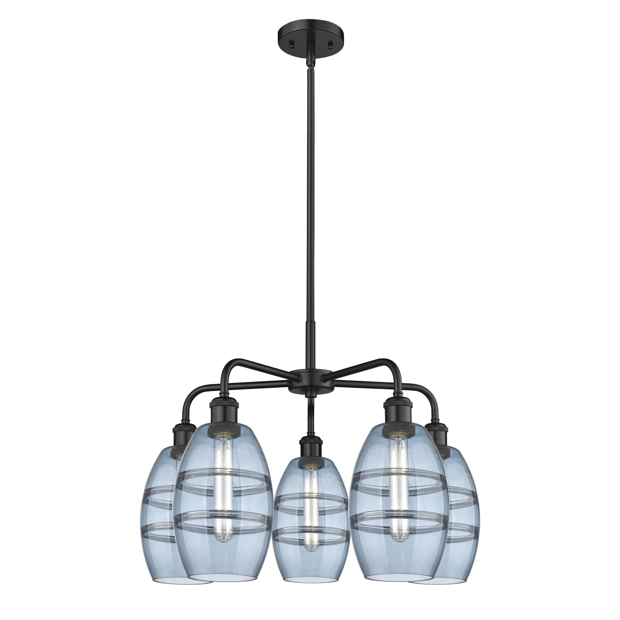 Shown in Matte Black finish and Princess Blue glass