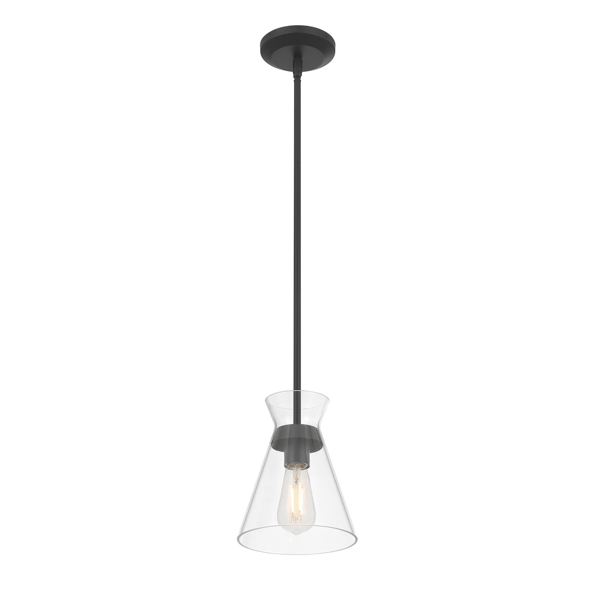 Shown in Matte Black finish and Clear glass