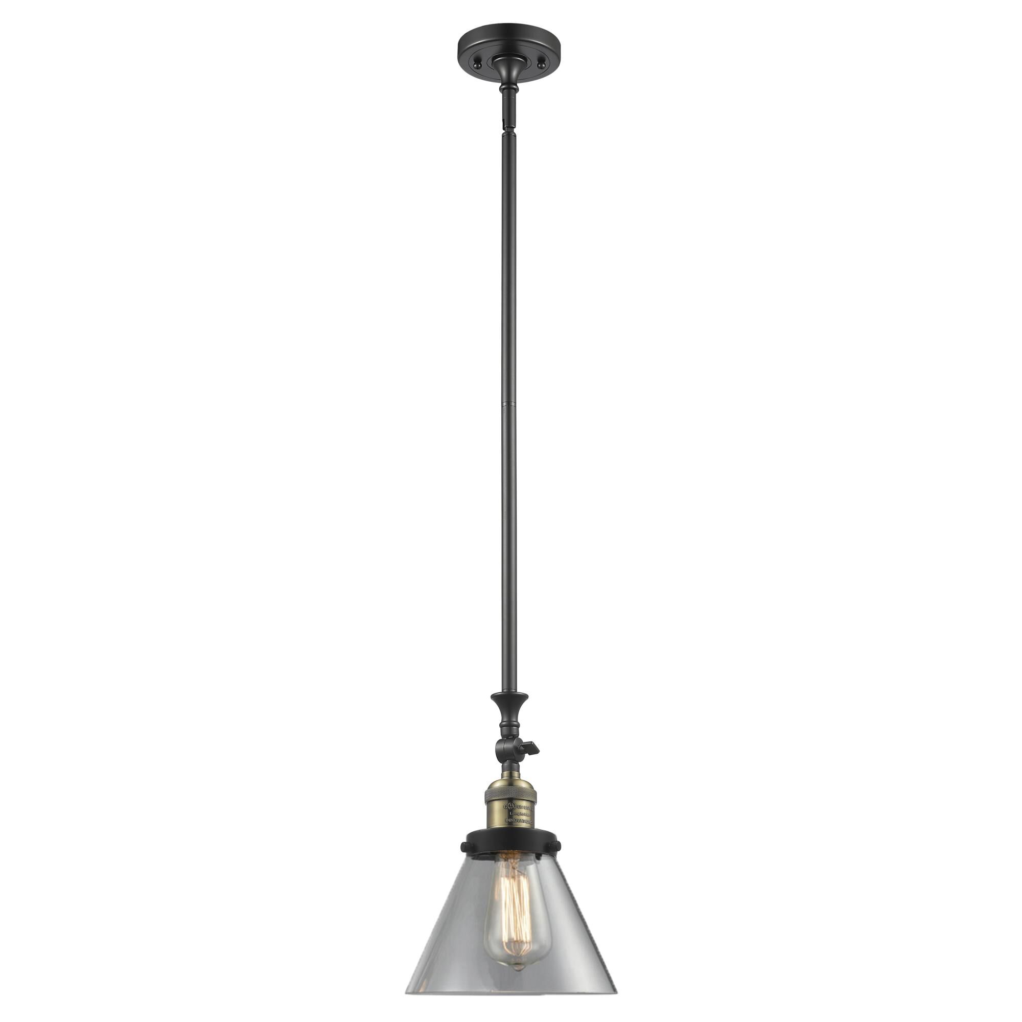 Shown in Black Antique Brass finish and Clear glass