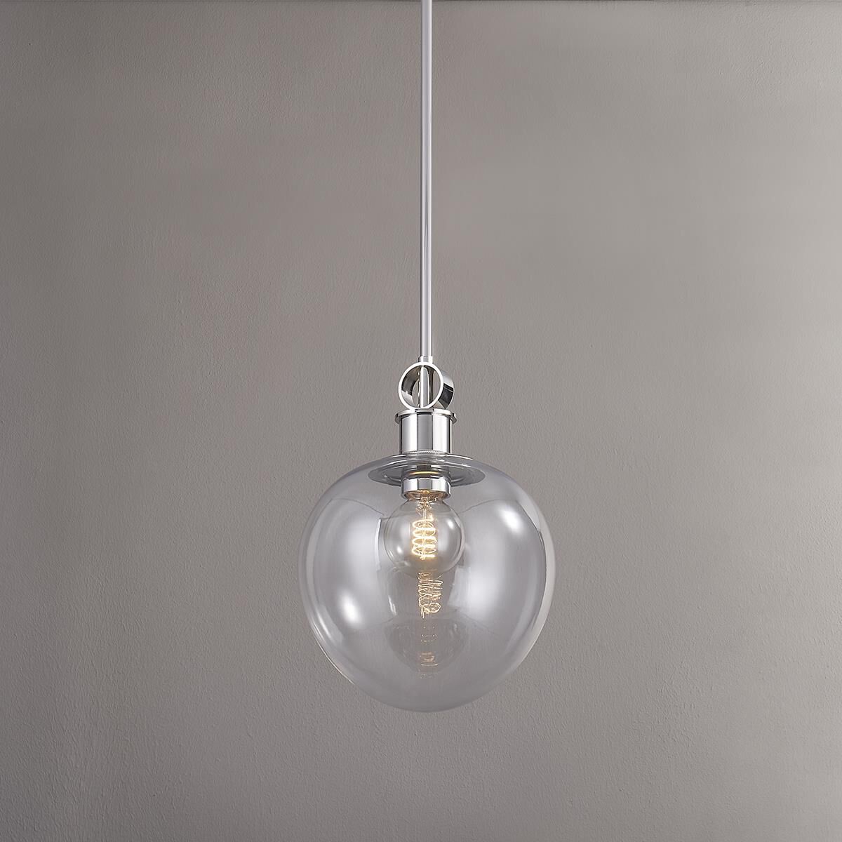 Shown in Polished Nickel finish and Clear glass