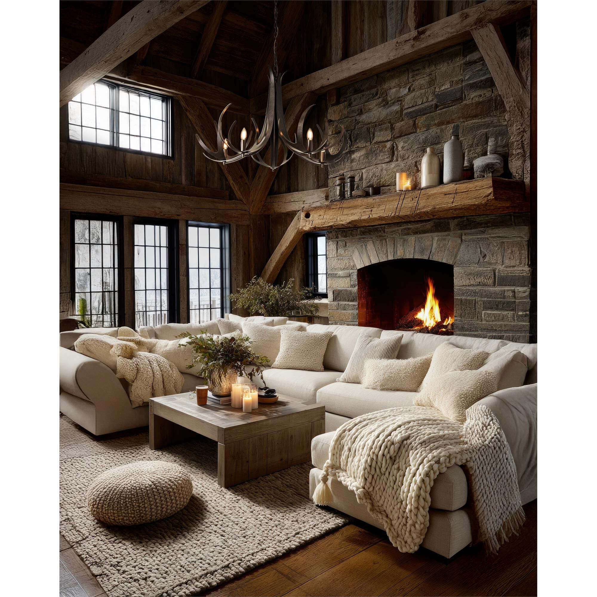 Caribou 41 Inch Chandelier by Hubbardton Forge