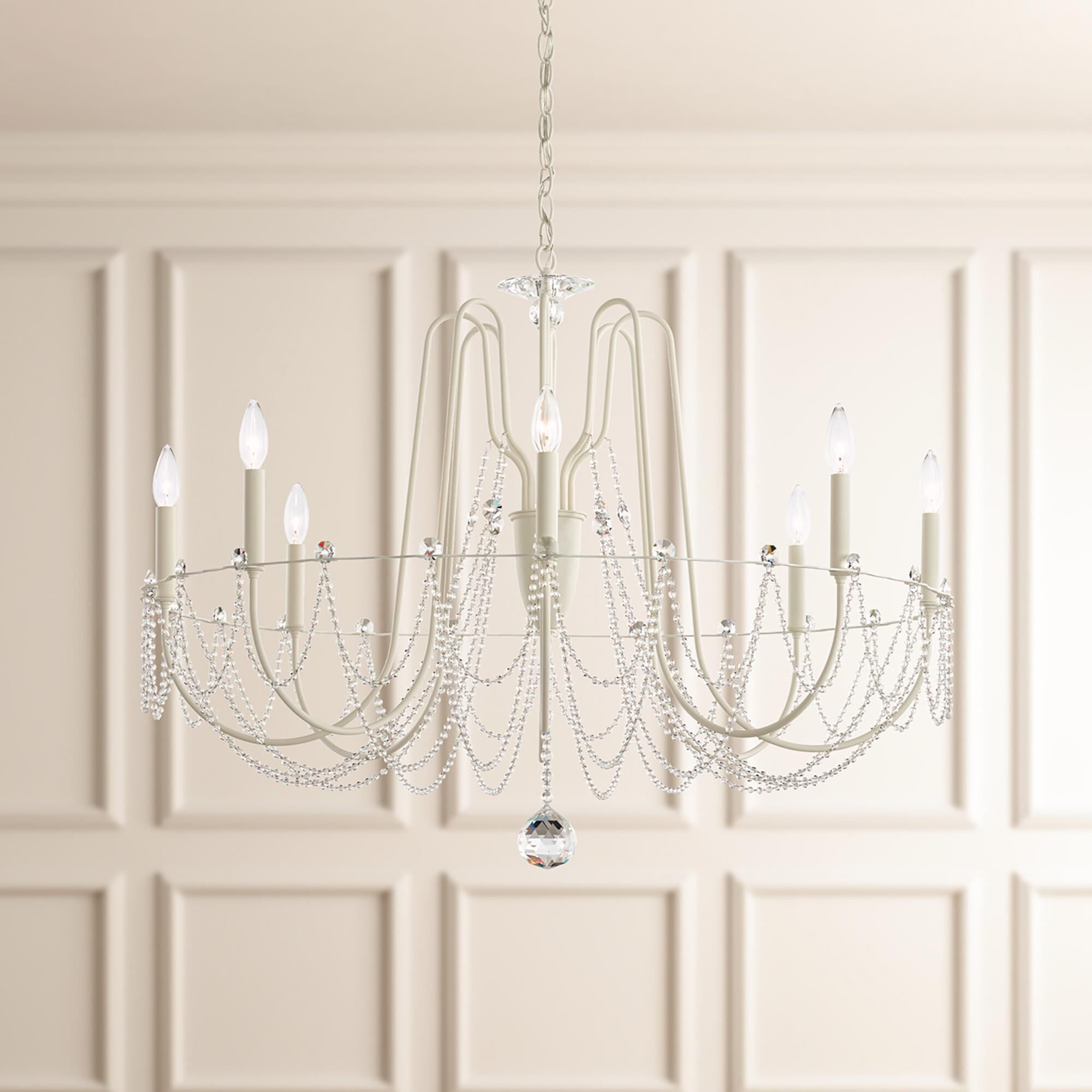 Shown in White finish and Clear Optic crystal
