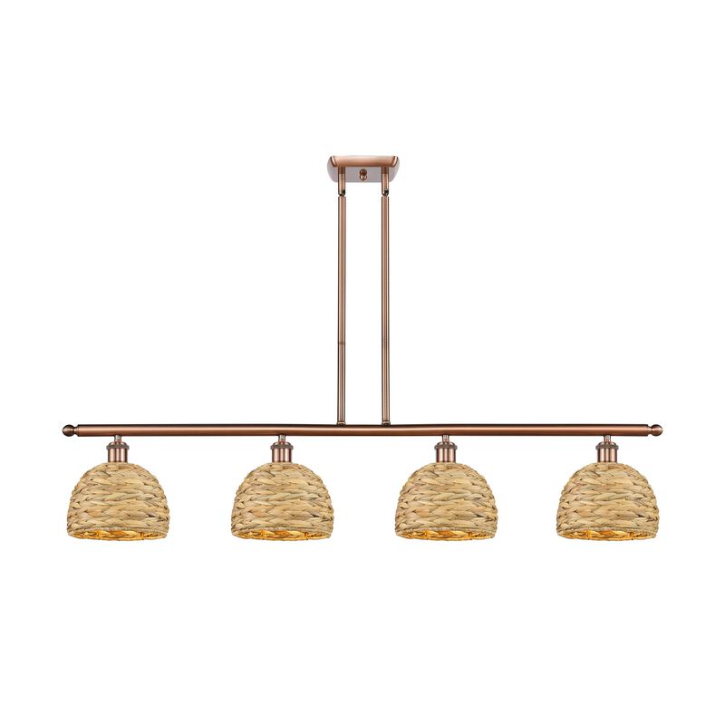 Bruno Marashlian Woven Rattan 48 Inch Linear Suspension Light by Innovations Lighting