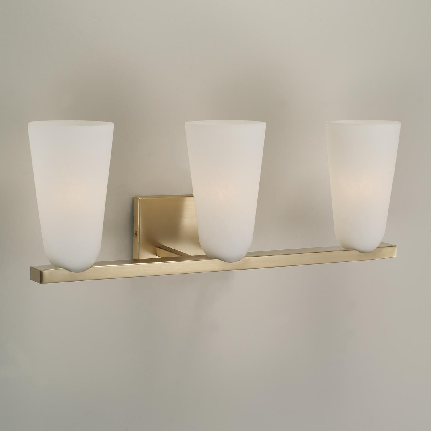 Shown in Matte Brass finish and Faux Alabaster glass