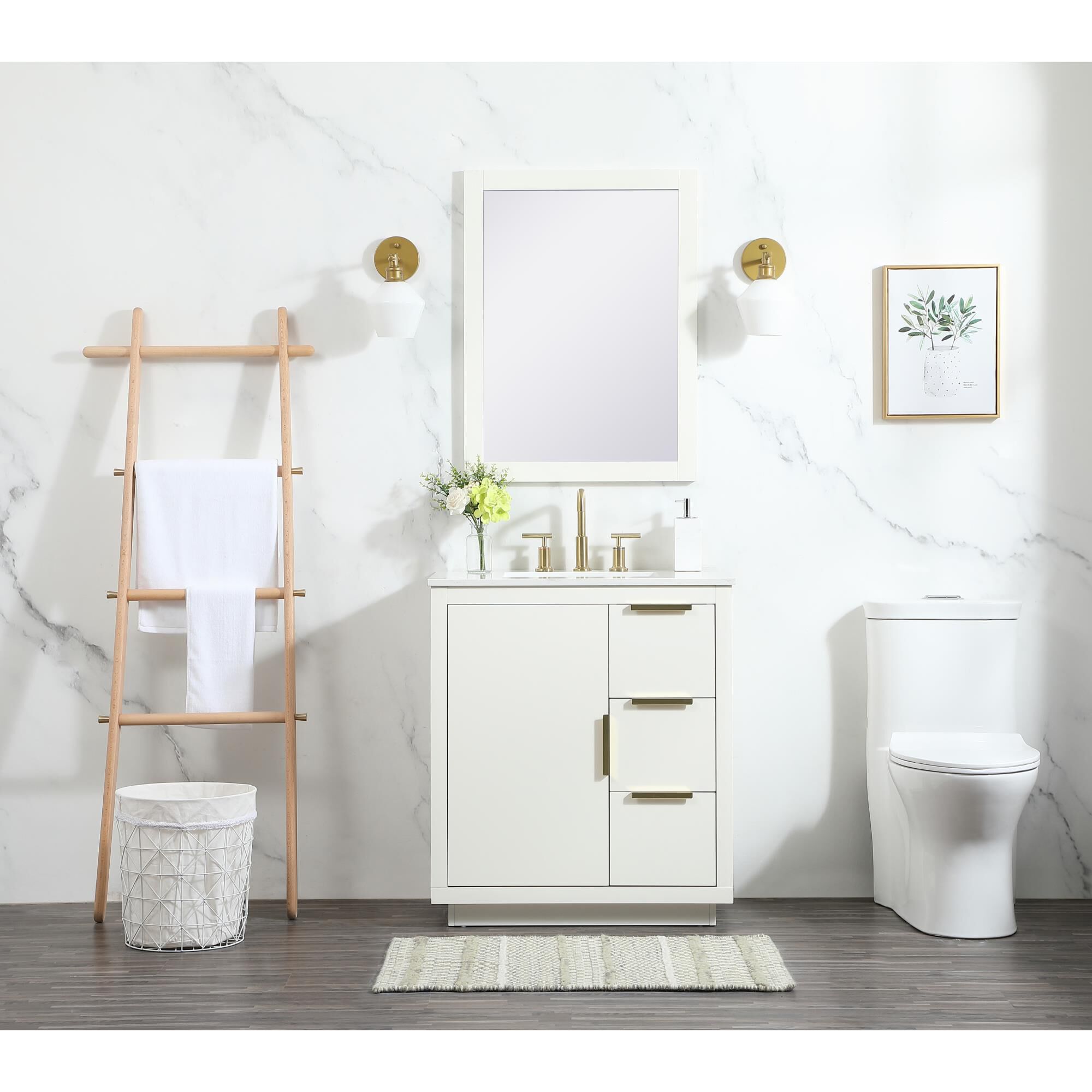 Shown in White finish