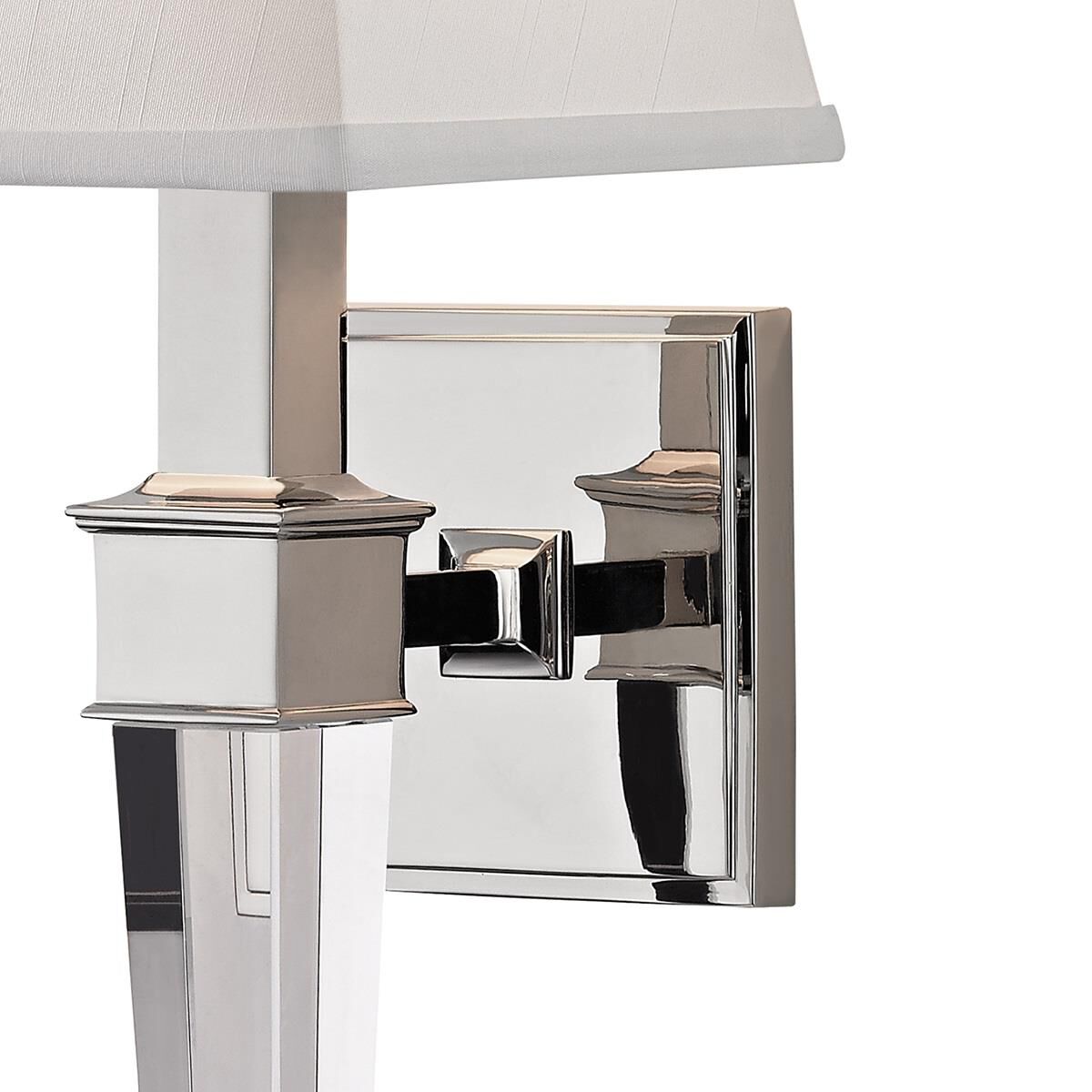 Shown in Polished Nickel finish and White Silk shade