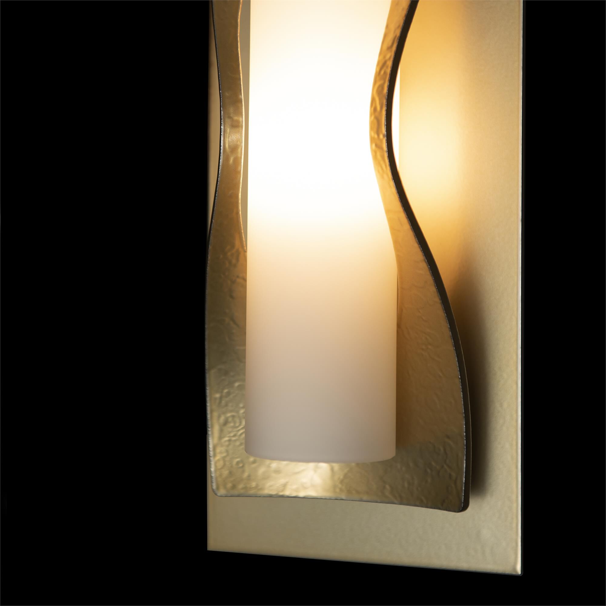 Shown in Modern Brass finish and Opal glass