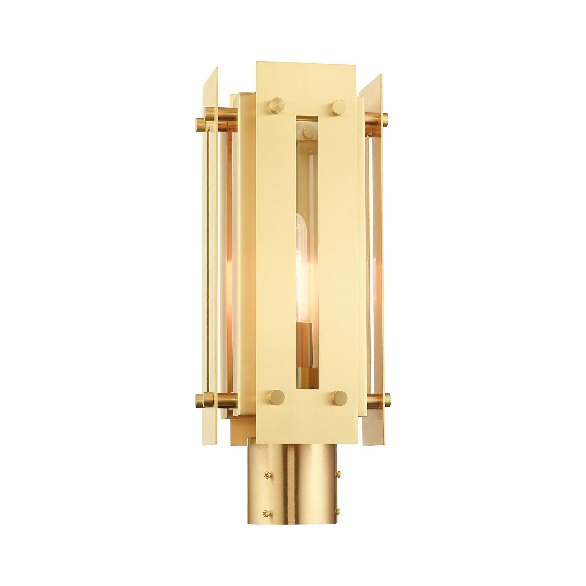 Shown in Satin Brass finish and Clear glass and Clear Glass shade