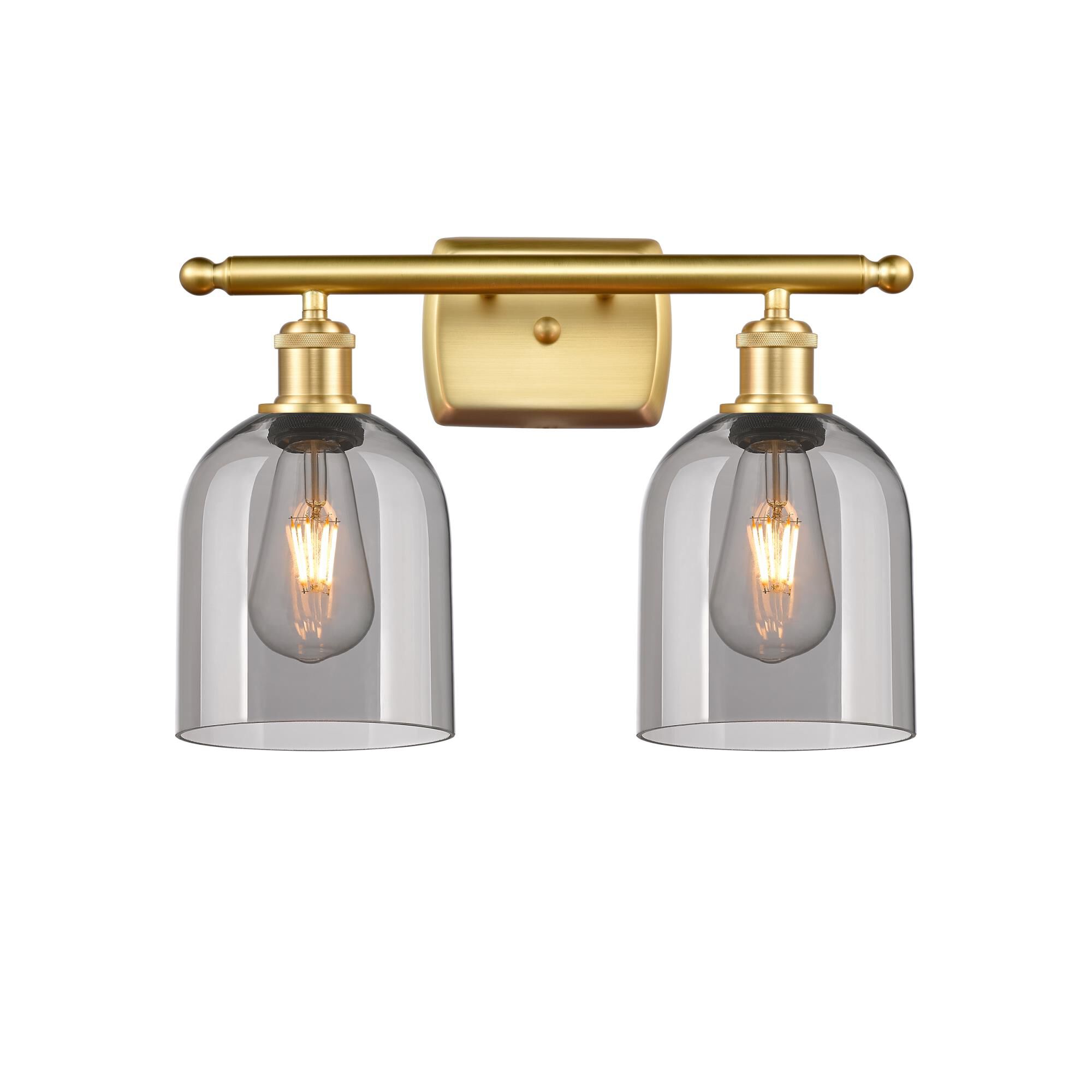 Shown in Satin Gold finish and Light Smoke glass