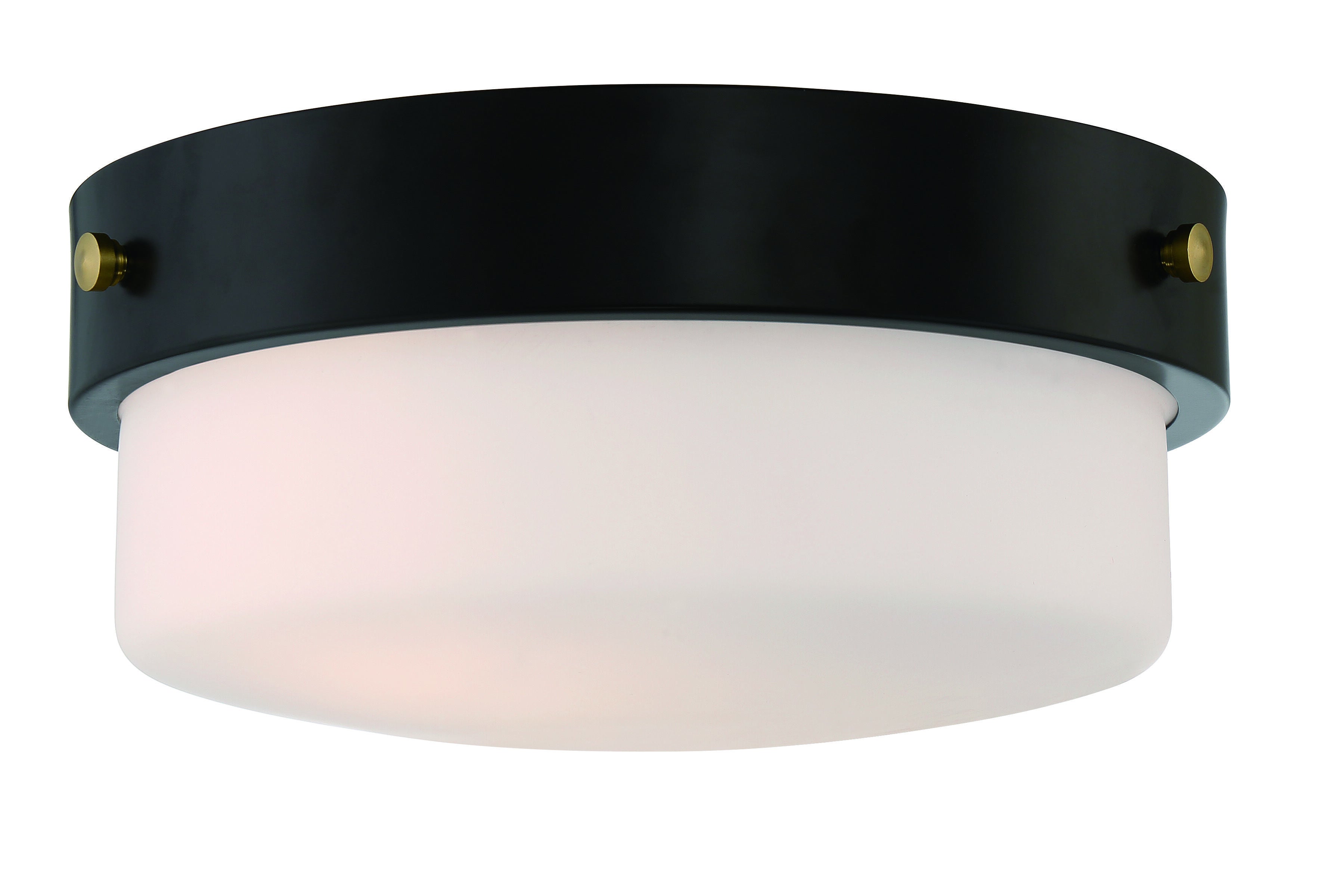 Shown in Flat Black finish and White Frosted glass and Glass shade