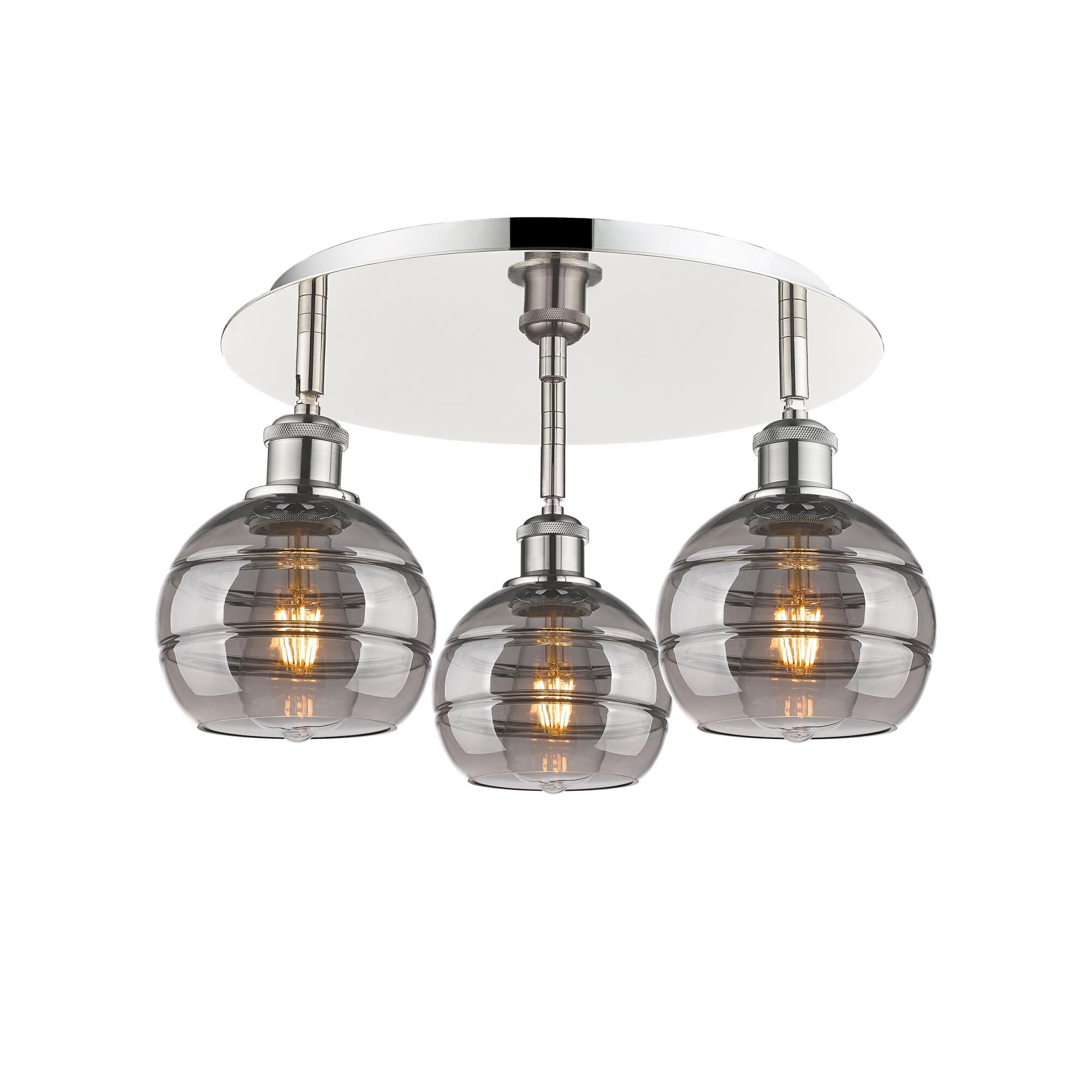 Shown in Polished Nickel finish and Light Smoke glass