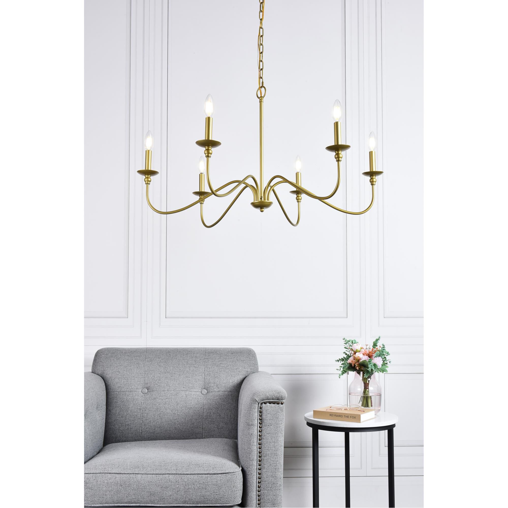 Rohan 36 Inch 6 Light Chandelier by Elegant Lighting