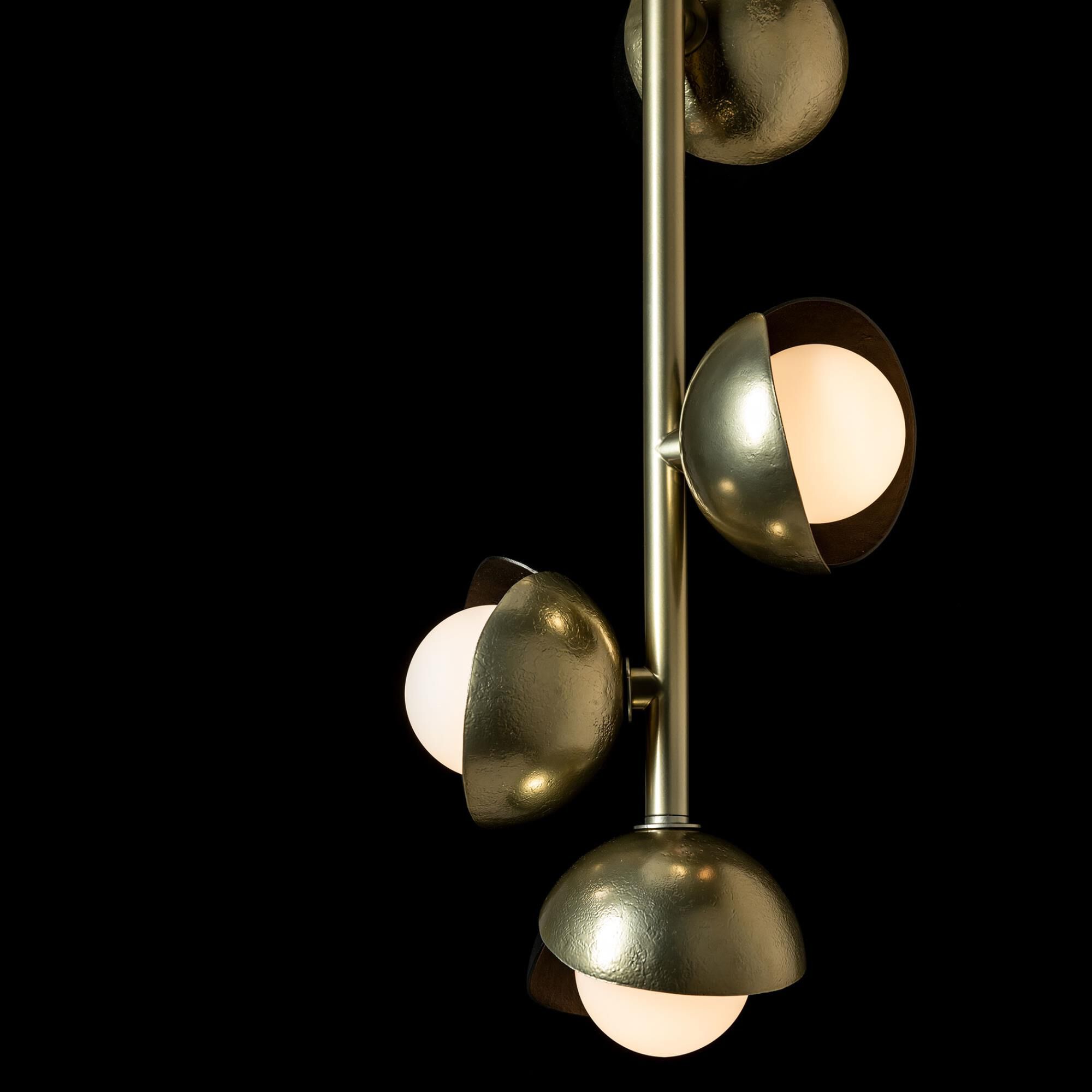 Shown in Modern Brass finish and Opal glass