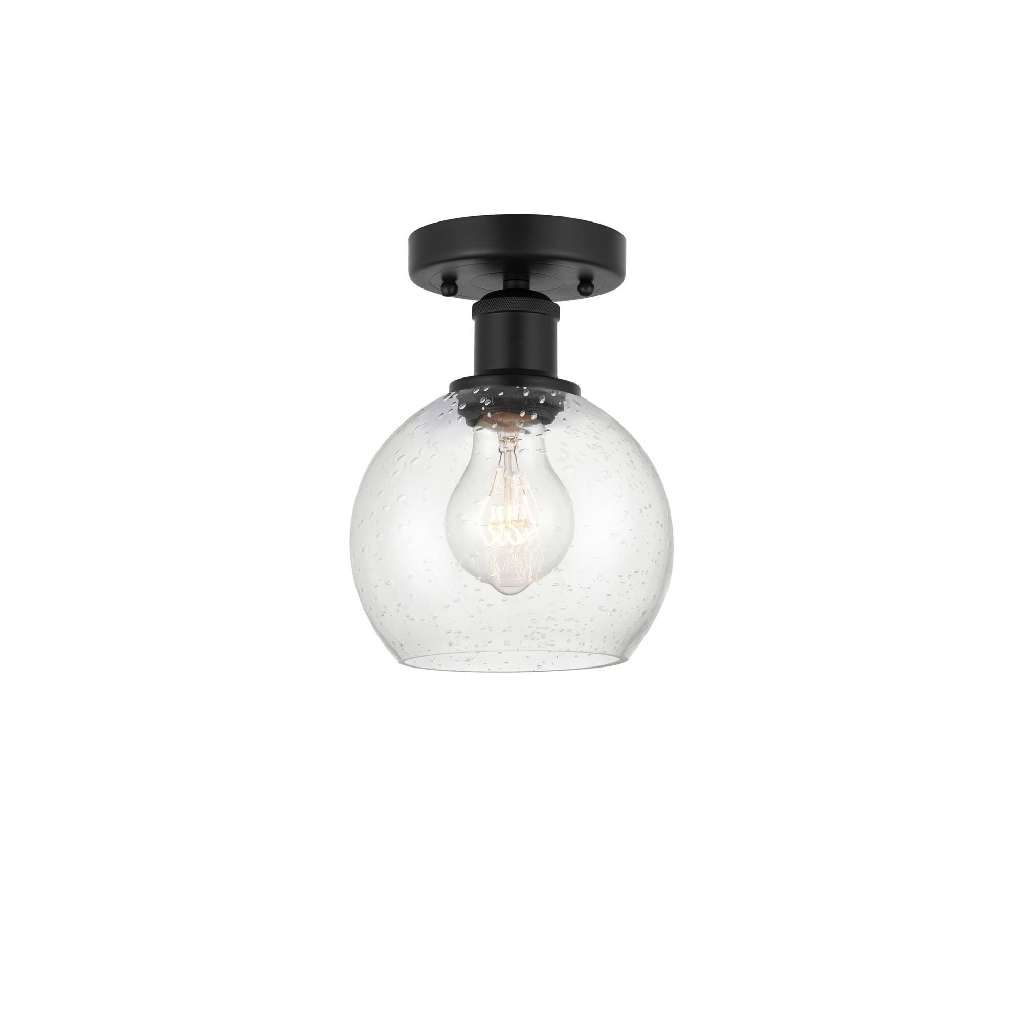 Shown in Matte Black finish and Seedy glass