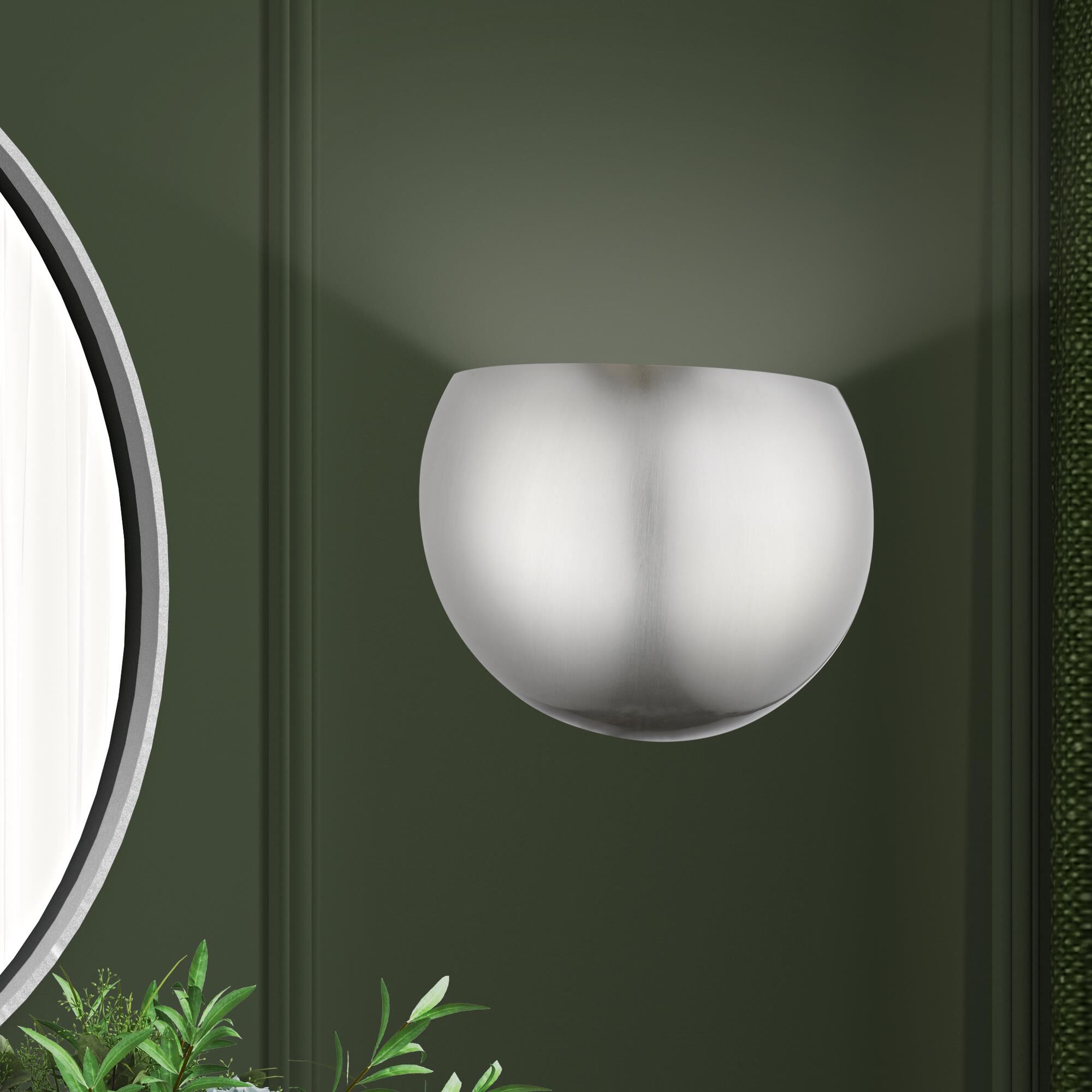 Shown in Brushed Nickel finish and Brushed Nickel with Gold Inside shade