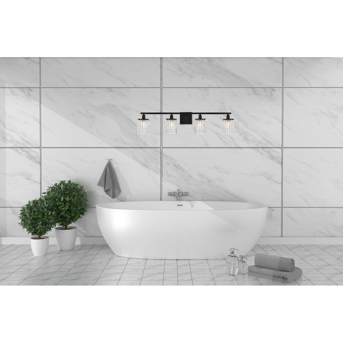 Shown in Black finish and Royal Cut Clear crystal