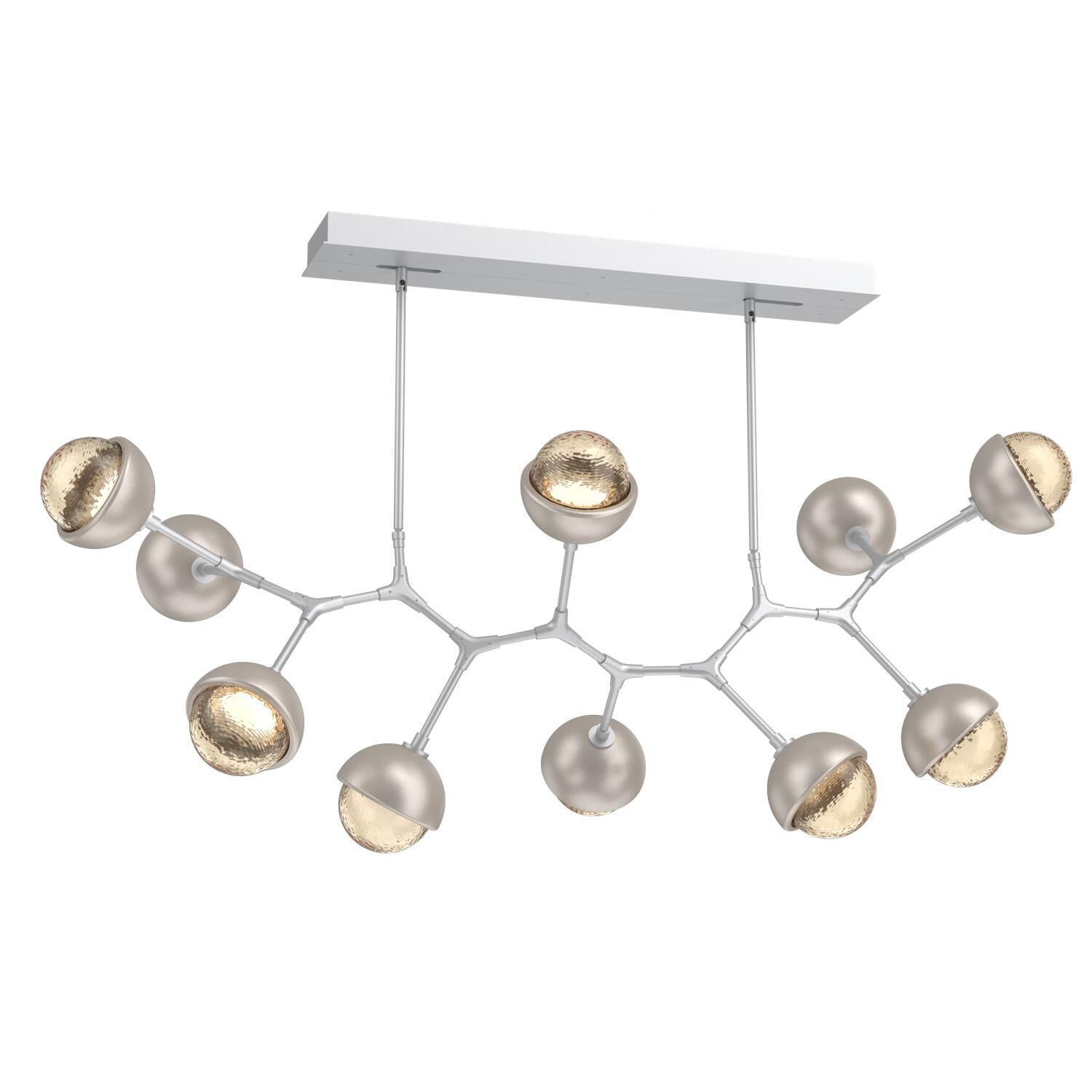 Shown in Classic Silver finish and Amber glass and Beige Silver accent