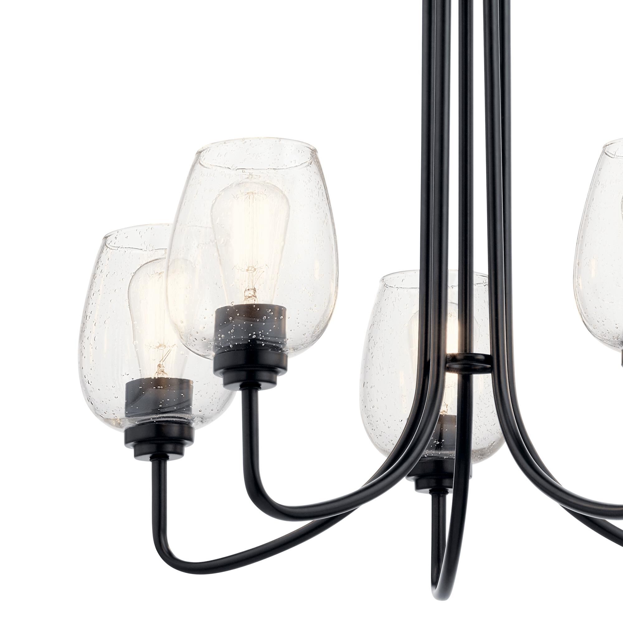 Shown in Black finish and Clear Seeded glass
