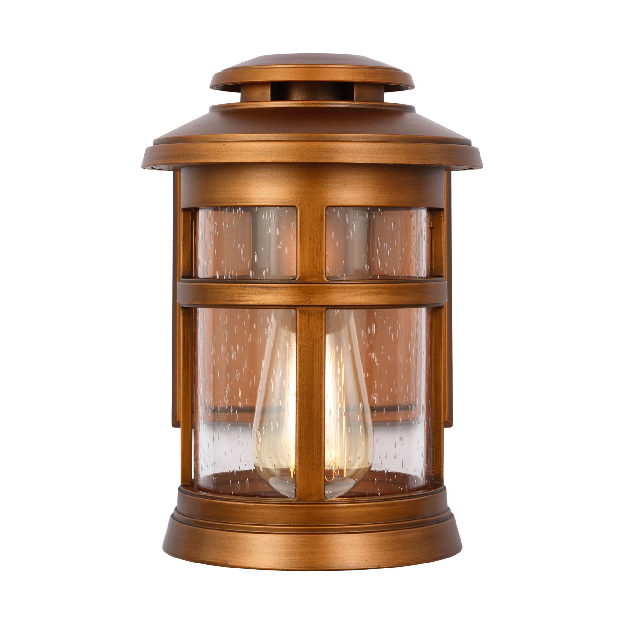 Shown in Natural Copper finish and Clear Seeded glass