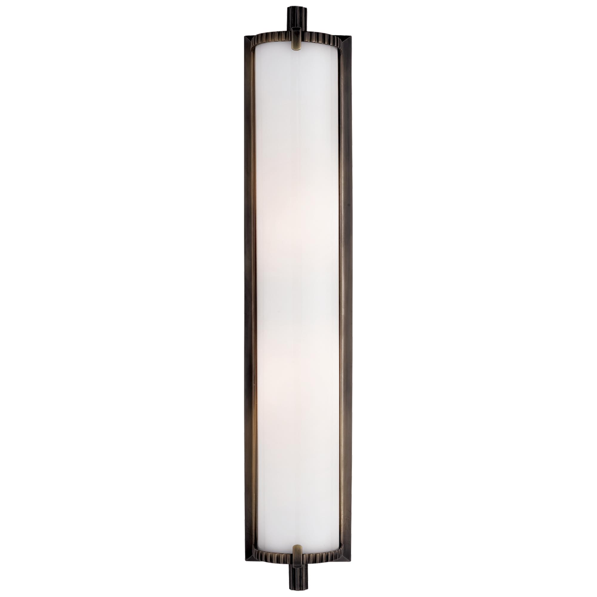 Shown in Bronze finish and White glass