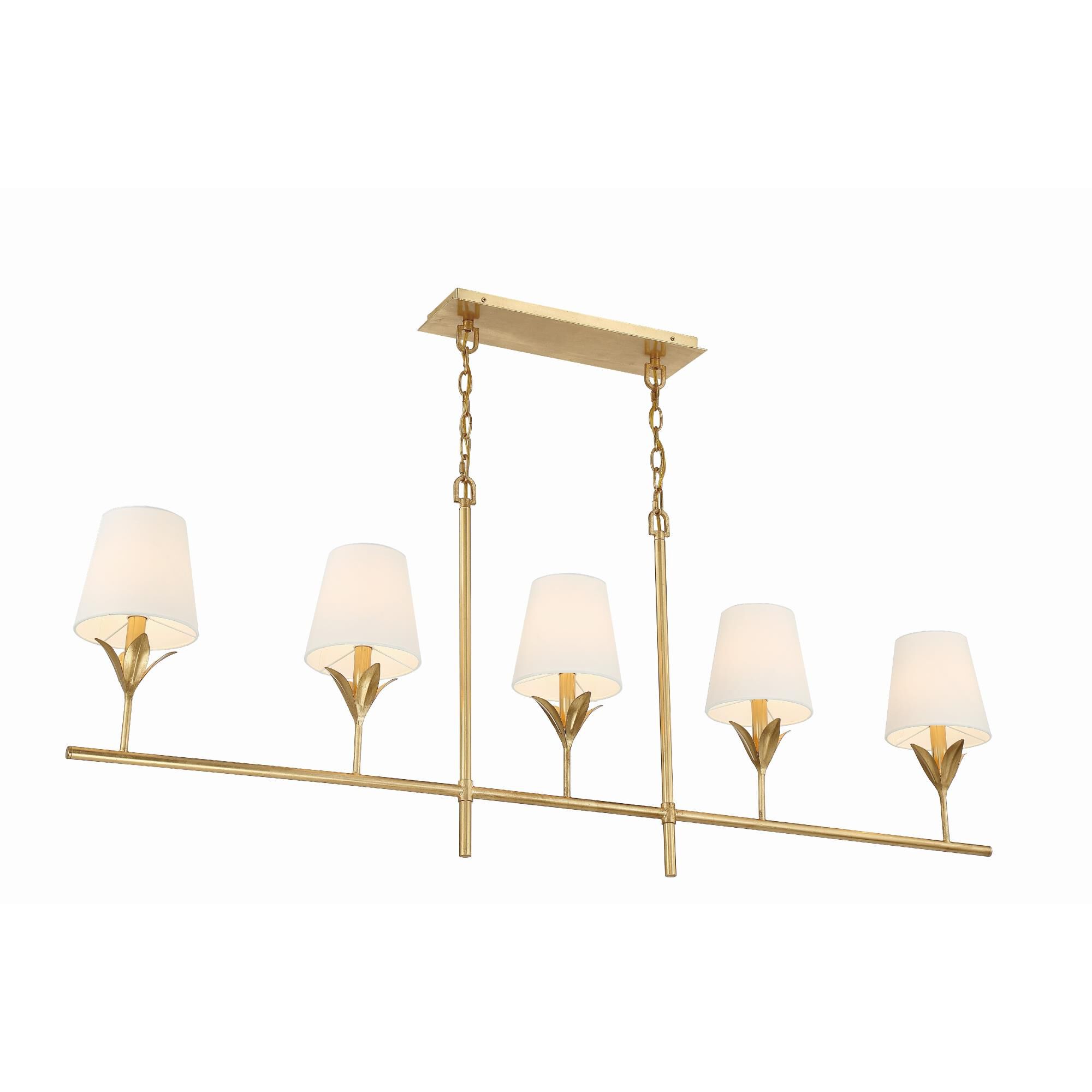 Shown in Antique Gold finish and Silk glass and Silk shade